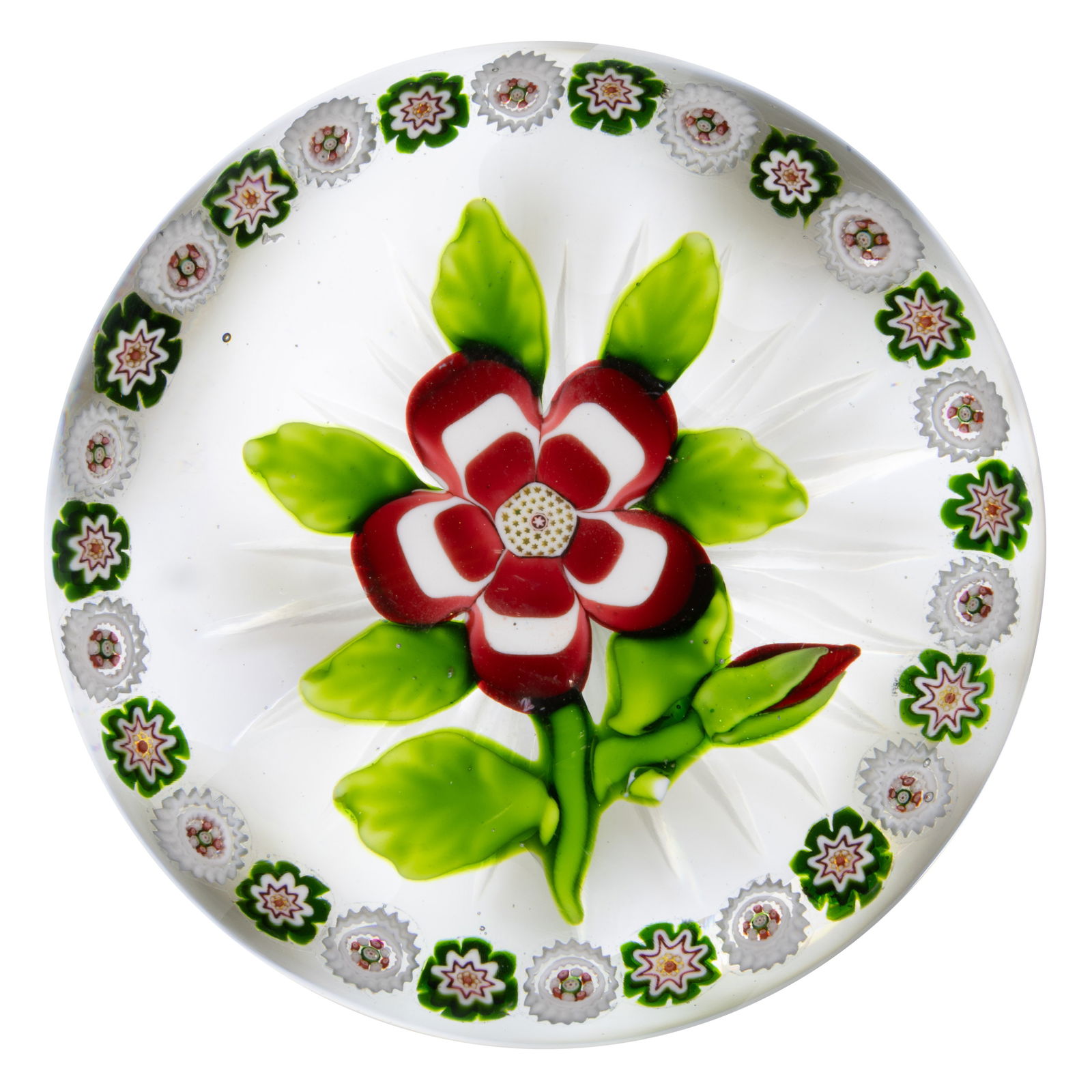 ANTIQUE BACCARAT PRIMROSE LAMPWORK AND MILLEFIORI ART GLASS PAPERWEIGHT (1 of 2)