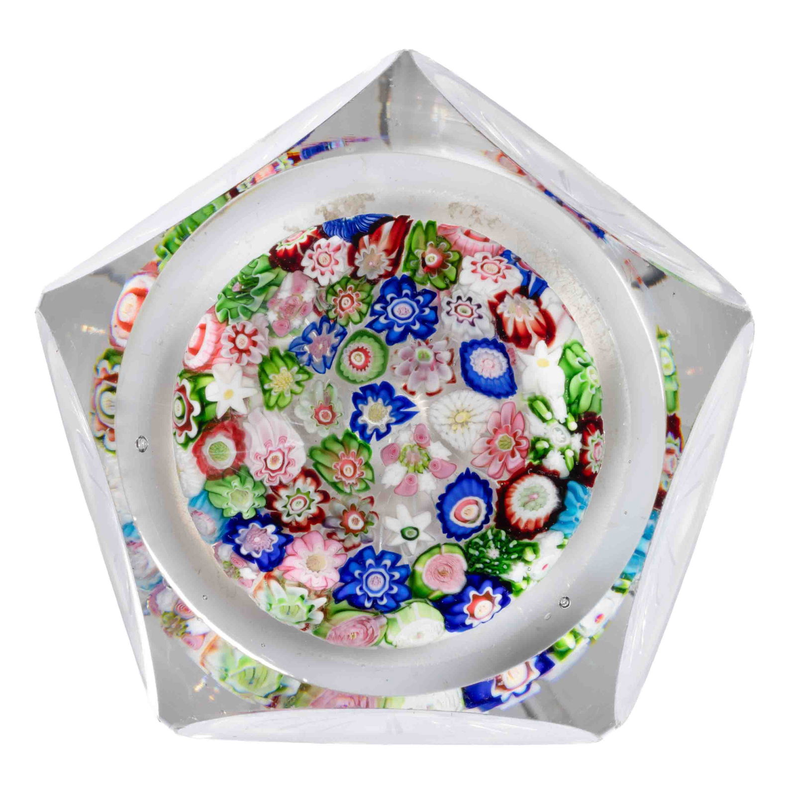 ANTIQUE CLICHY MUSHROOM CLOSE-PACK MILLEFIORI ART GLASS PAPERWEIGHT (1 of 2)