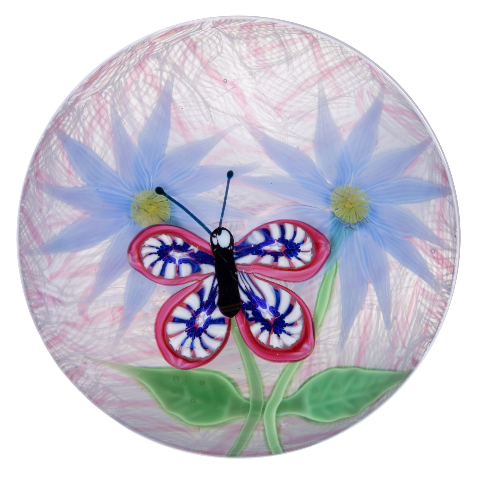 BACCARAT BUTTERFLY AND BOUQUET LAMPWORK ART GLASS PAPERWEIGHT (1 of 2)