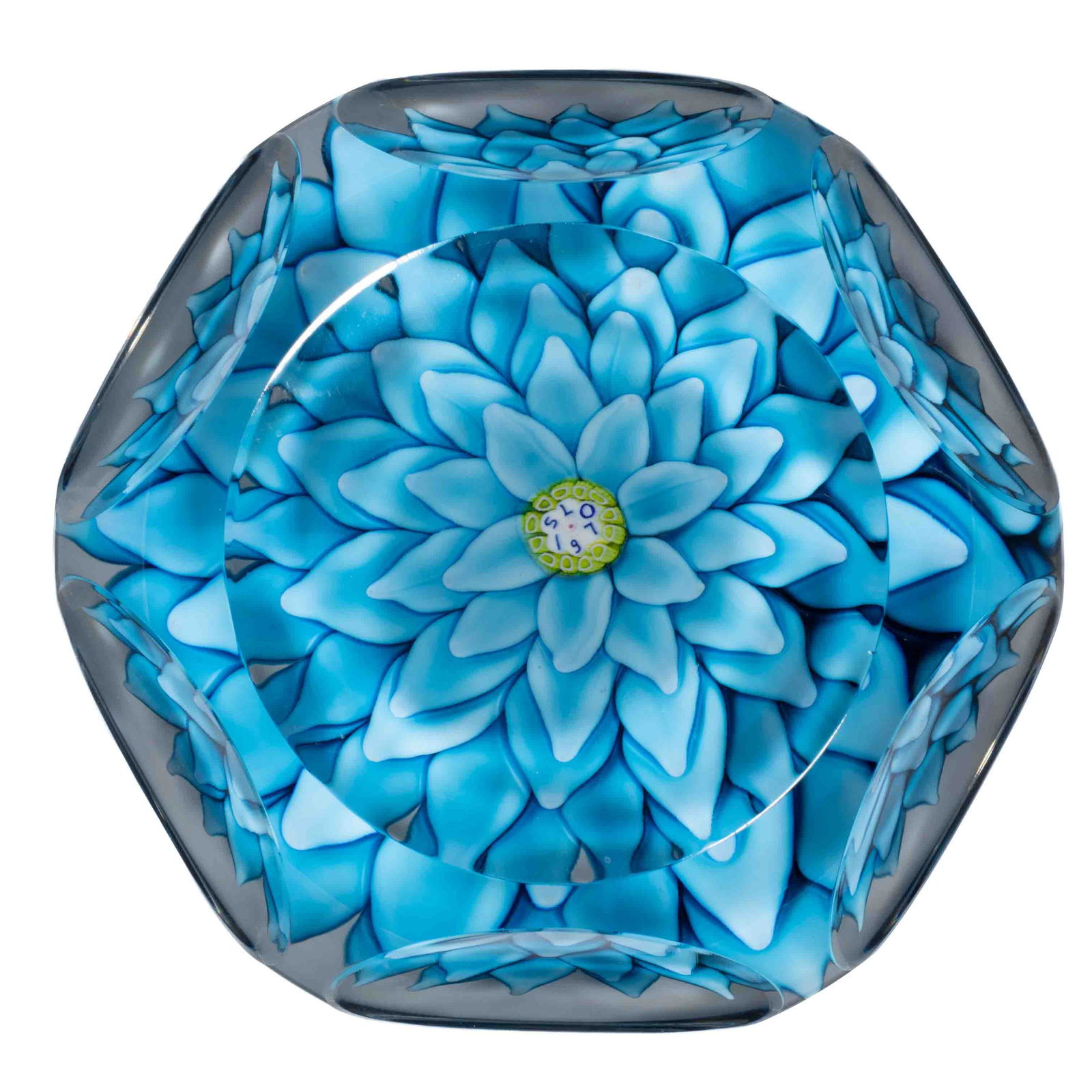 VINTAGE SAINT-LOUIS DAHLIA LAMPWORK ART GLASS PAPERWEIGHT (1 of 2)