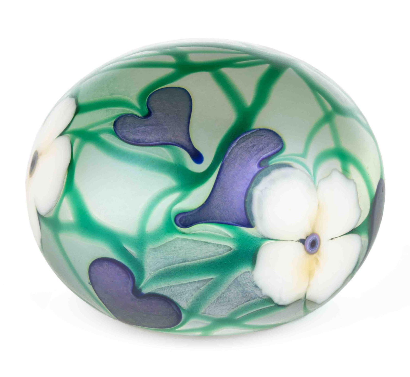 CHARLES LOTTON (AMERICAN, 1935-2021) MULTI FLORAL STUDIO ART GLASS PAPERWEIGHT (1 of 3)