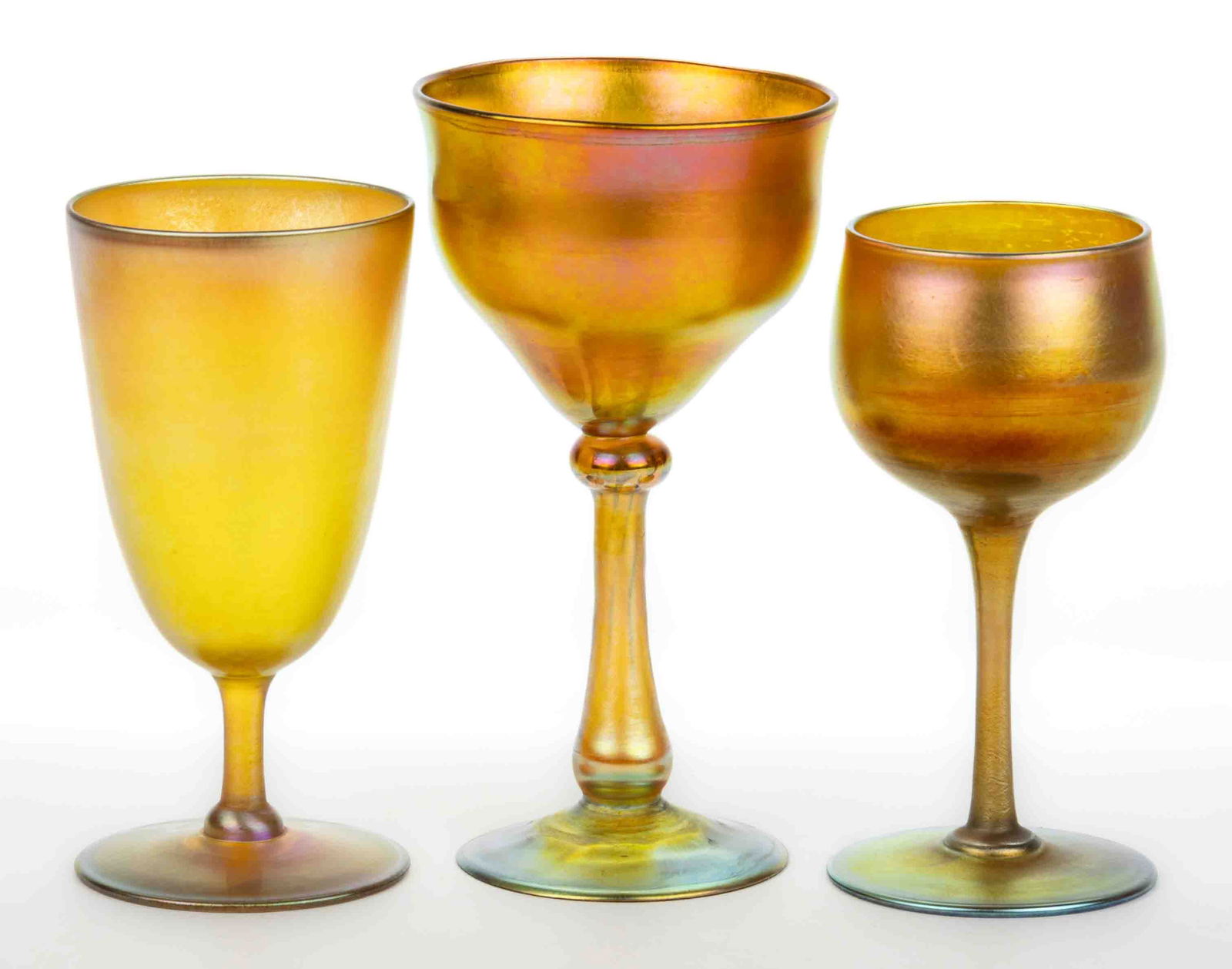 TIFFANY STUDIOS FAVRILE STEMWARE, LOT OF THREE (1 of 1)
