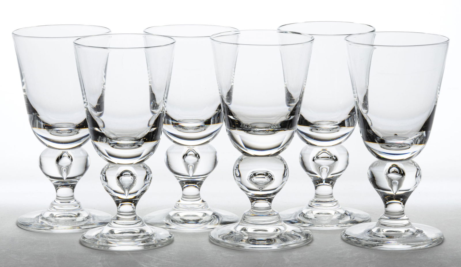 STEUBEN CRYSTAL NO. 7877 GLASS WINES, SET OF SIX (1 of 1)