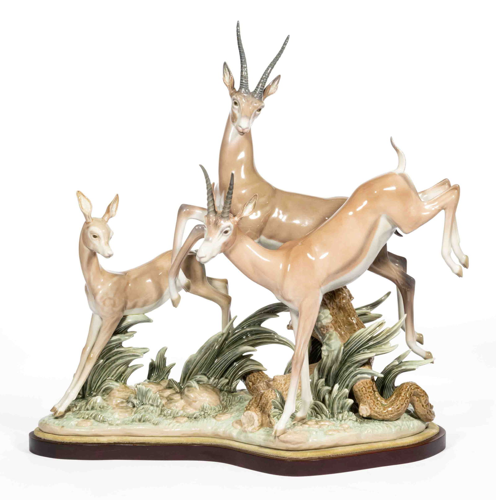 SPANISH LLADRO PORCELAIN FLIGHT OF GAZELLES FIGURAL GROUP (1 of 5)