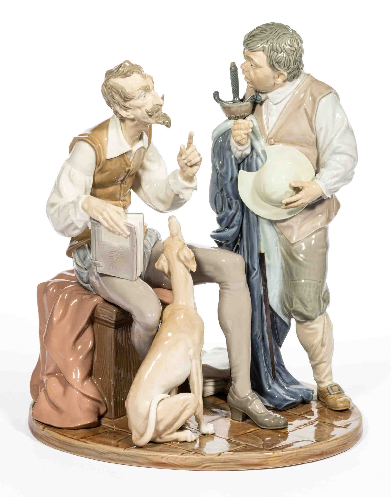 SPANISH LLADRO PORCELAIN DON QUIXOTE AND SANCHO PANZA FIGURAL GROUP (1 of 4)