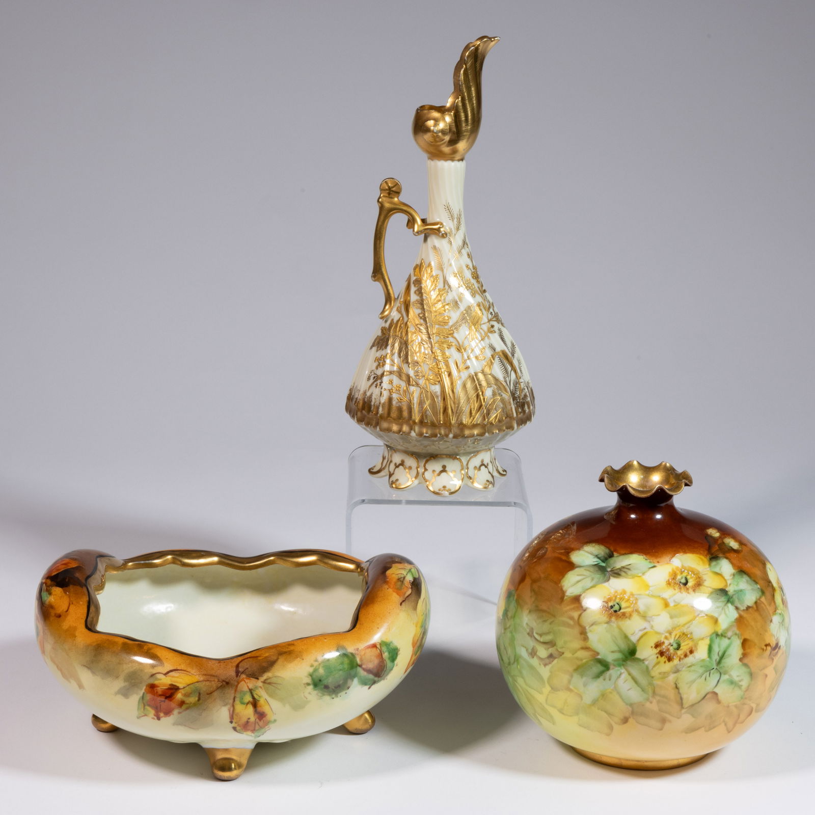 AMERICAN / EUROPEAN PORCELAIN ARTICLES, LOT OF THREE (1 of 2)