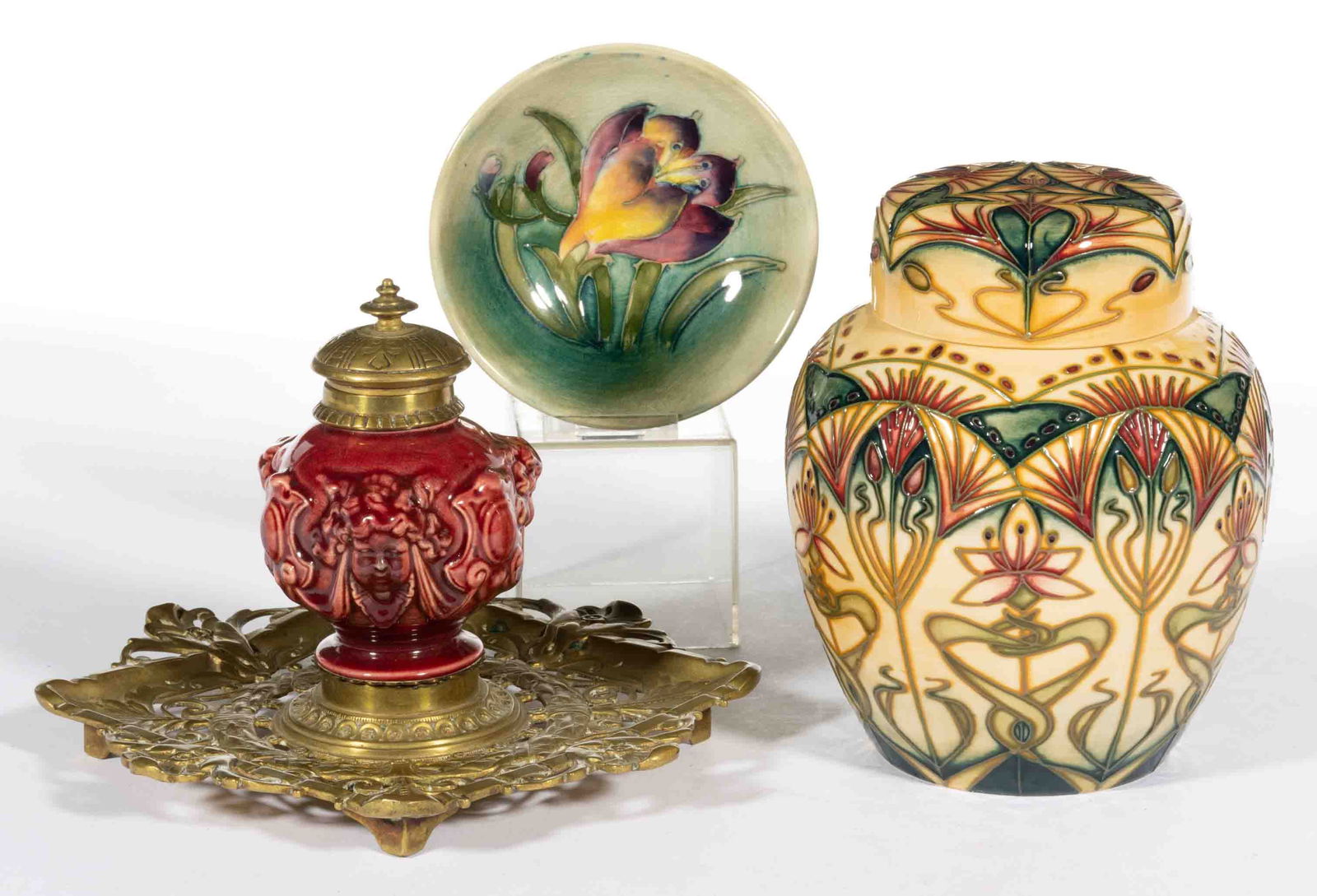 ENGLISH MOORCROFT ART POTTERY ARTICLES, LOT OF TWO (1 of 2)