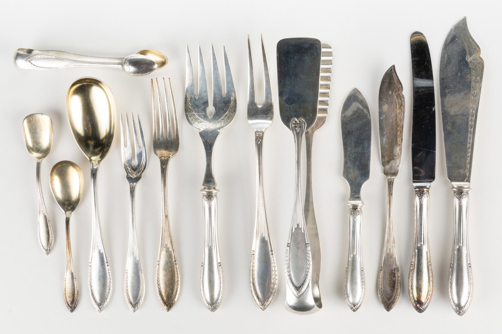 AUSTRIAN NEOCLASSICAL-STYLE 0.800 SILVER 43-PIECE FLATWARE SERVICE (1 of 2)