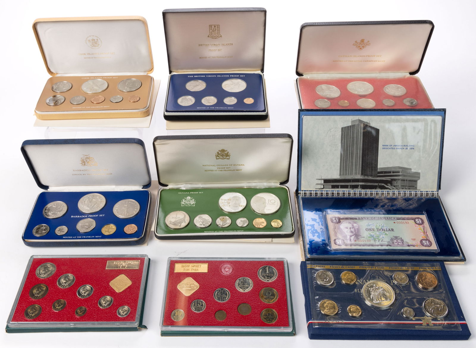 ASSORTED WORLD SILVER AND OTHER PROOF SETS, LOT OF EIGHT (1 of 1)