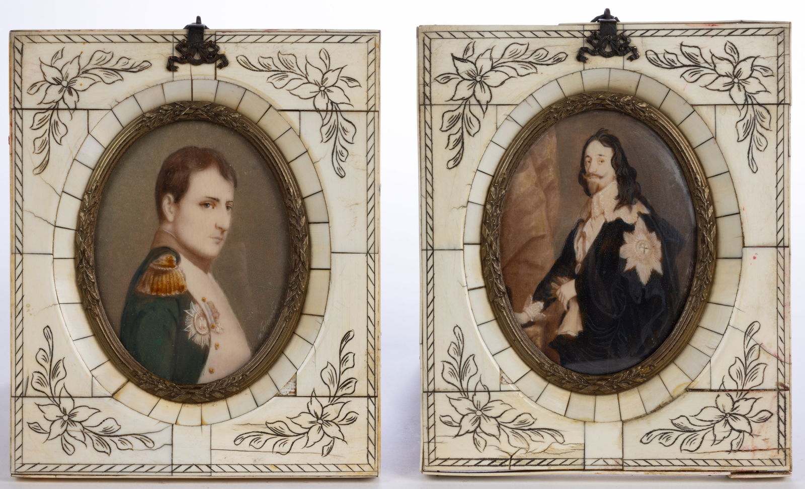 CONTINENTAL SCHOOL (19th / 20TH CENTURY) ENGLISH AND FRENCH ROYALTY MINIATURE PORTRAITS, LOT OF TWO (1 of 4)