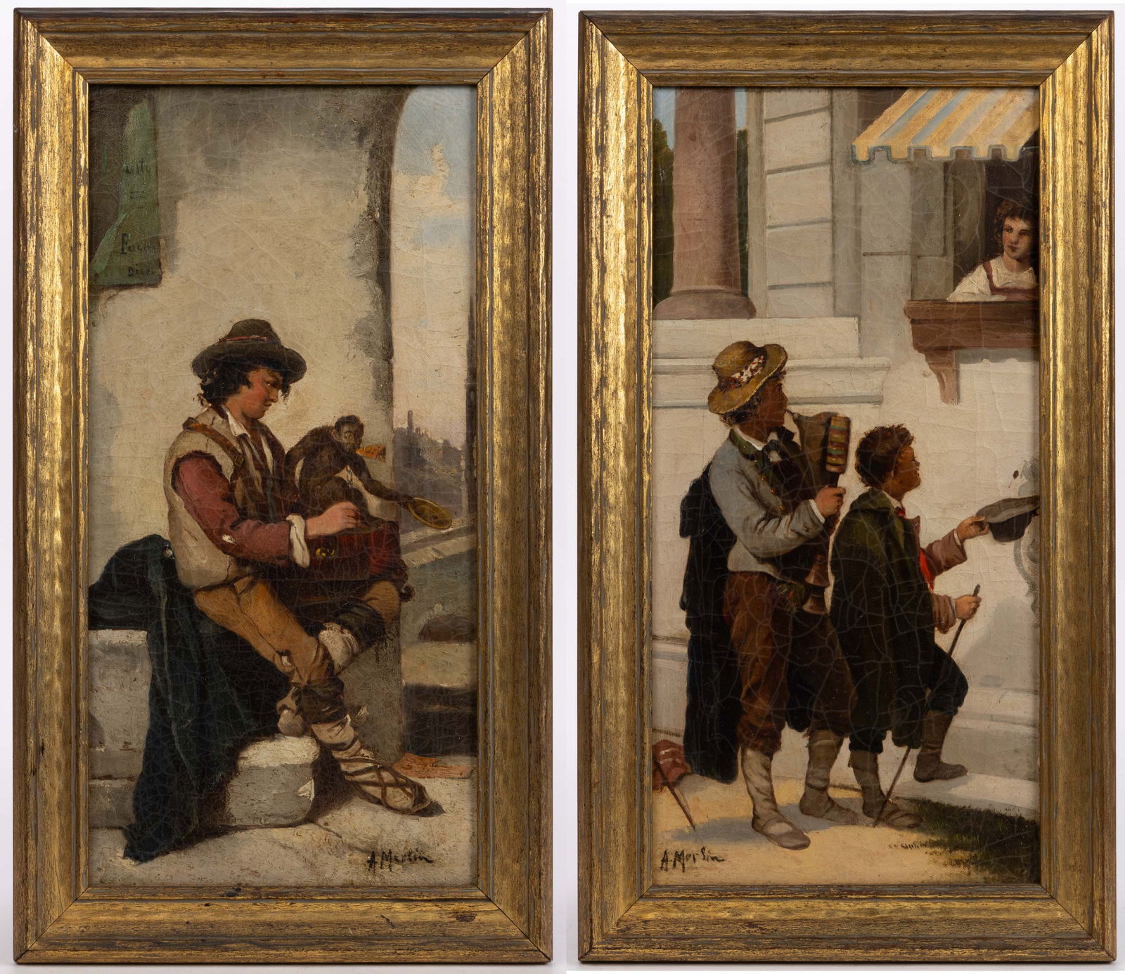 CONTINENTAL SCHOOL (19TH CENTURY) PAIR OF GENRE PAINTINGS (1 of 9)