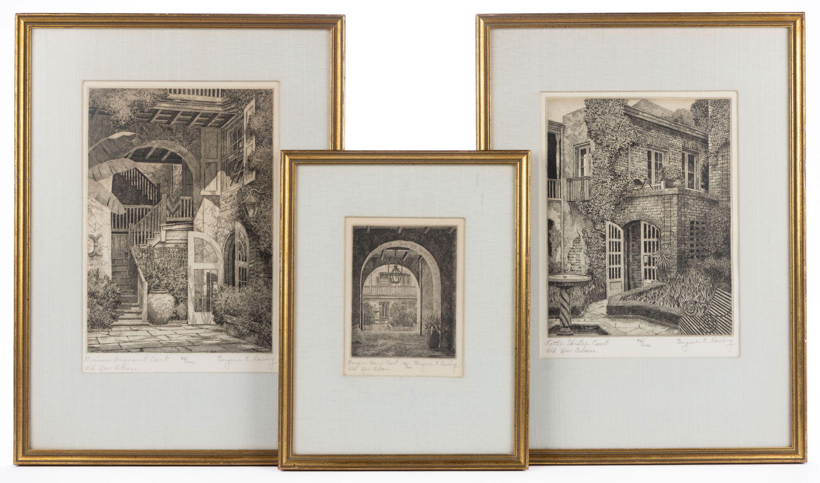 EUGENE E. LOVING (NEW ORLEANS, 1908-1971) ETCHINGS, LOT OF THREE (1 of 4)