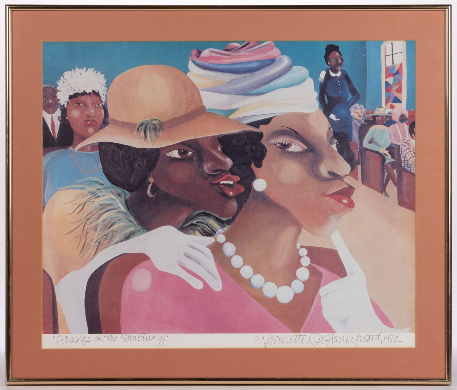 VARNETTE P. HONEYWOOD (AMERICAN, 1950-2020) AFRICAN-AMERICAN PRINT (1 of 2)