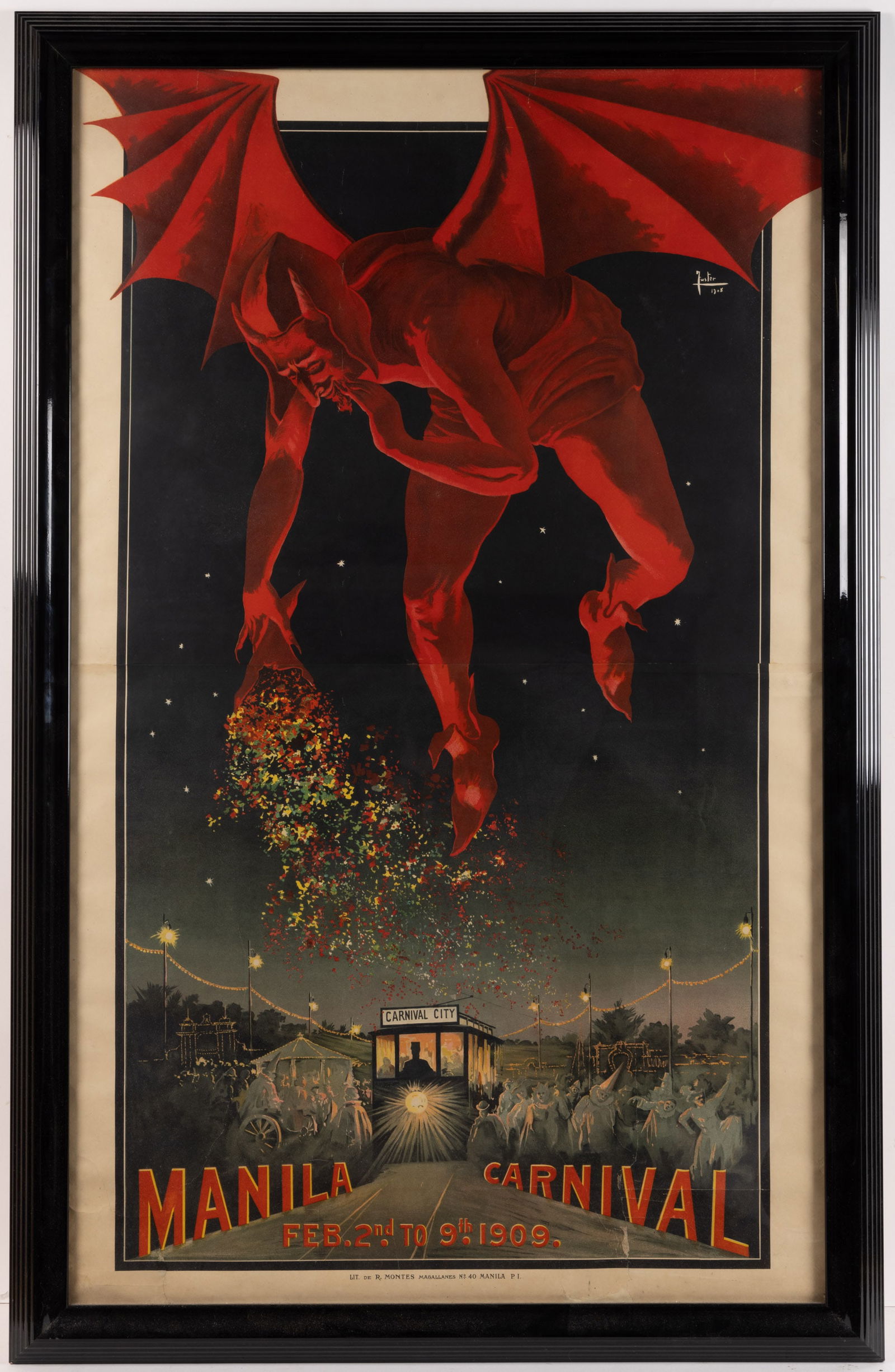 VERY RARE 1908 MANILA, PHILIPPINES CARNIVAL POSTER (1 of 3)