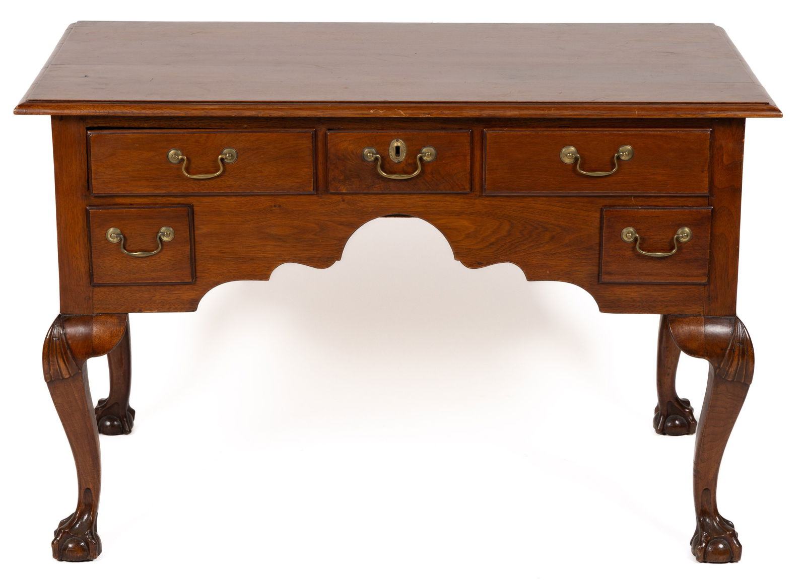 AMERICAN CHIPPENDALE-STYLE CARVED WALNUT DESK (1 of 8)