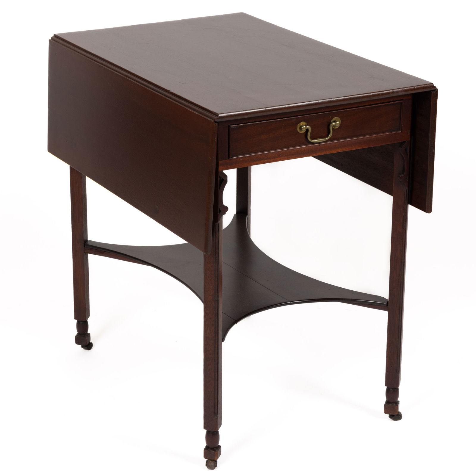 ENGLISH GEORGE III CARVED MAHOGANY PEMBROKE TABLE (1 of 6)