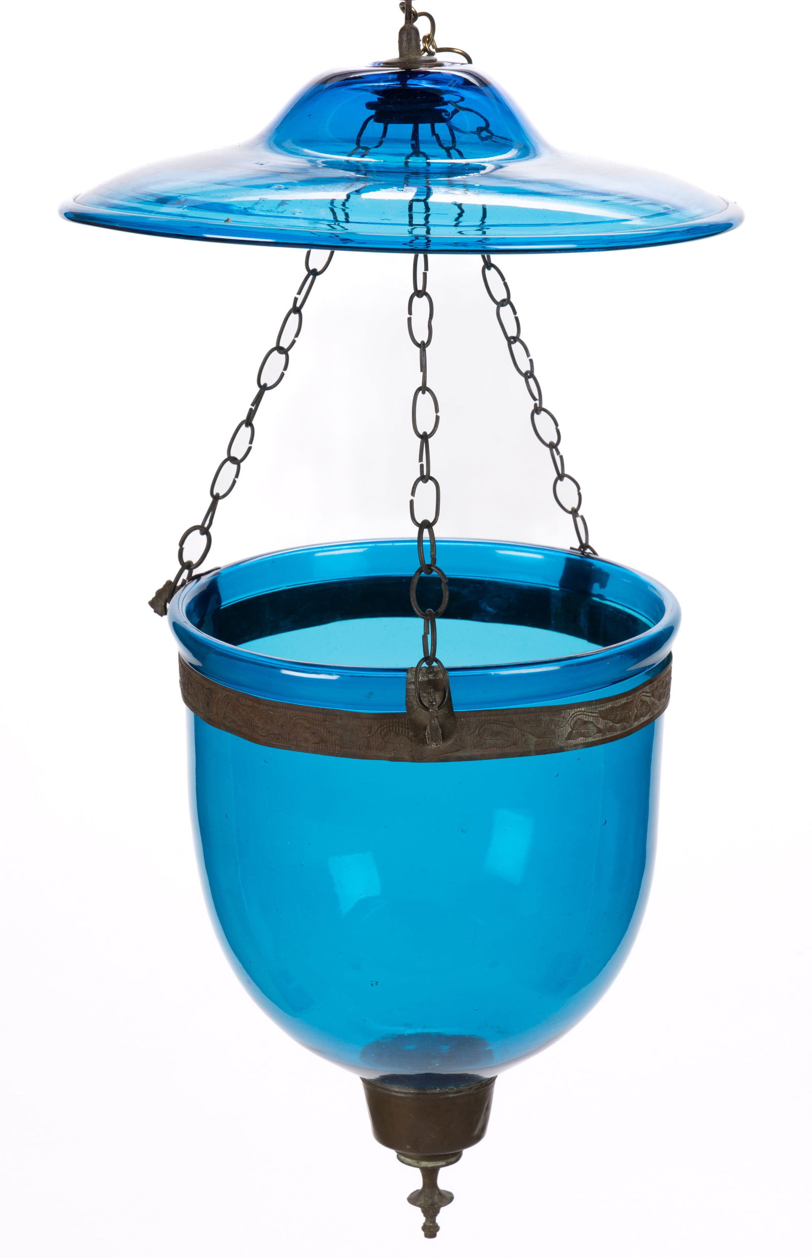 FREE-BLOWN COLORED GLASS CANDLE HALL LANTERN (1 of 1)