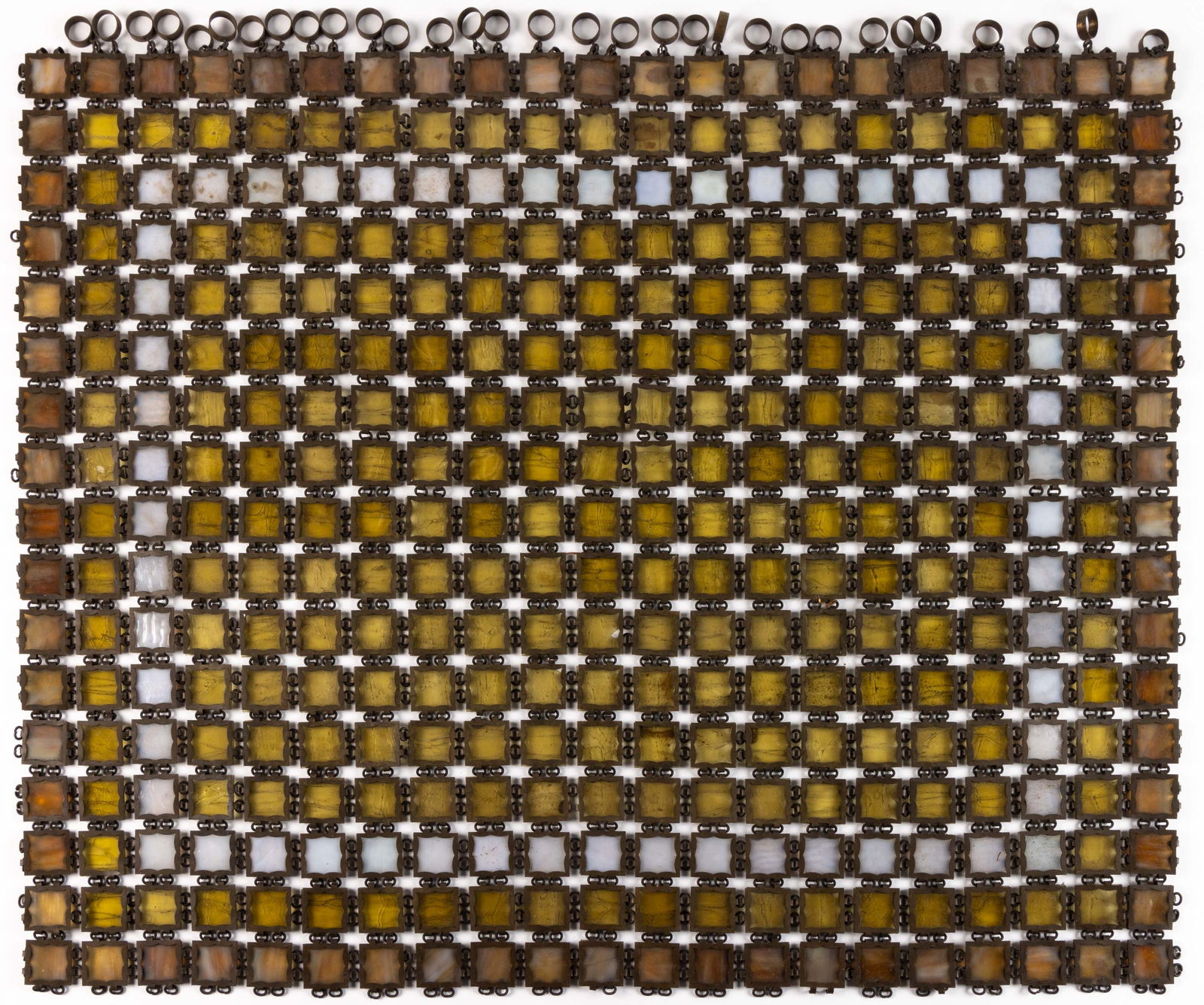 TIFFANY STUDIOS ART GLASS TILE HANGING LAMP SHADE / DRAPERY (1 of 2)