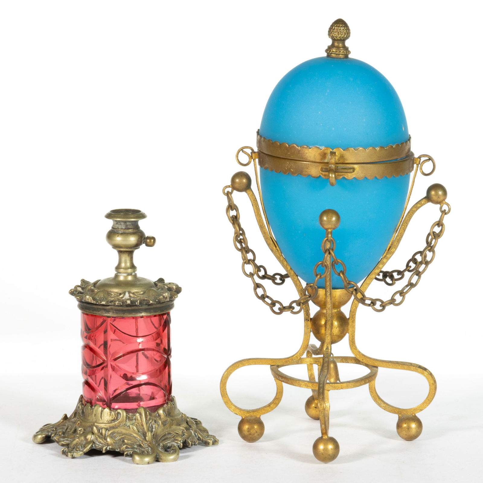 EUROPEAN GLASS DRESSER ARTICLES, LOT OF TWO (1 of 2)