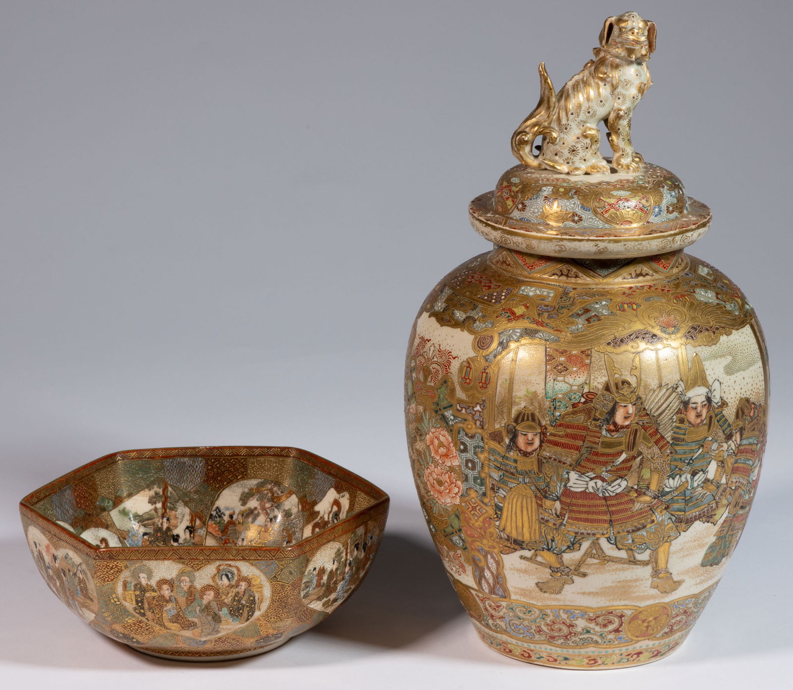 JAPANESE SATSUMA CERAMIC ARTICLES, LOT OF TWO (1 of 6)