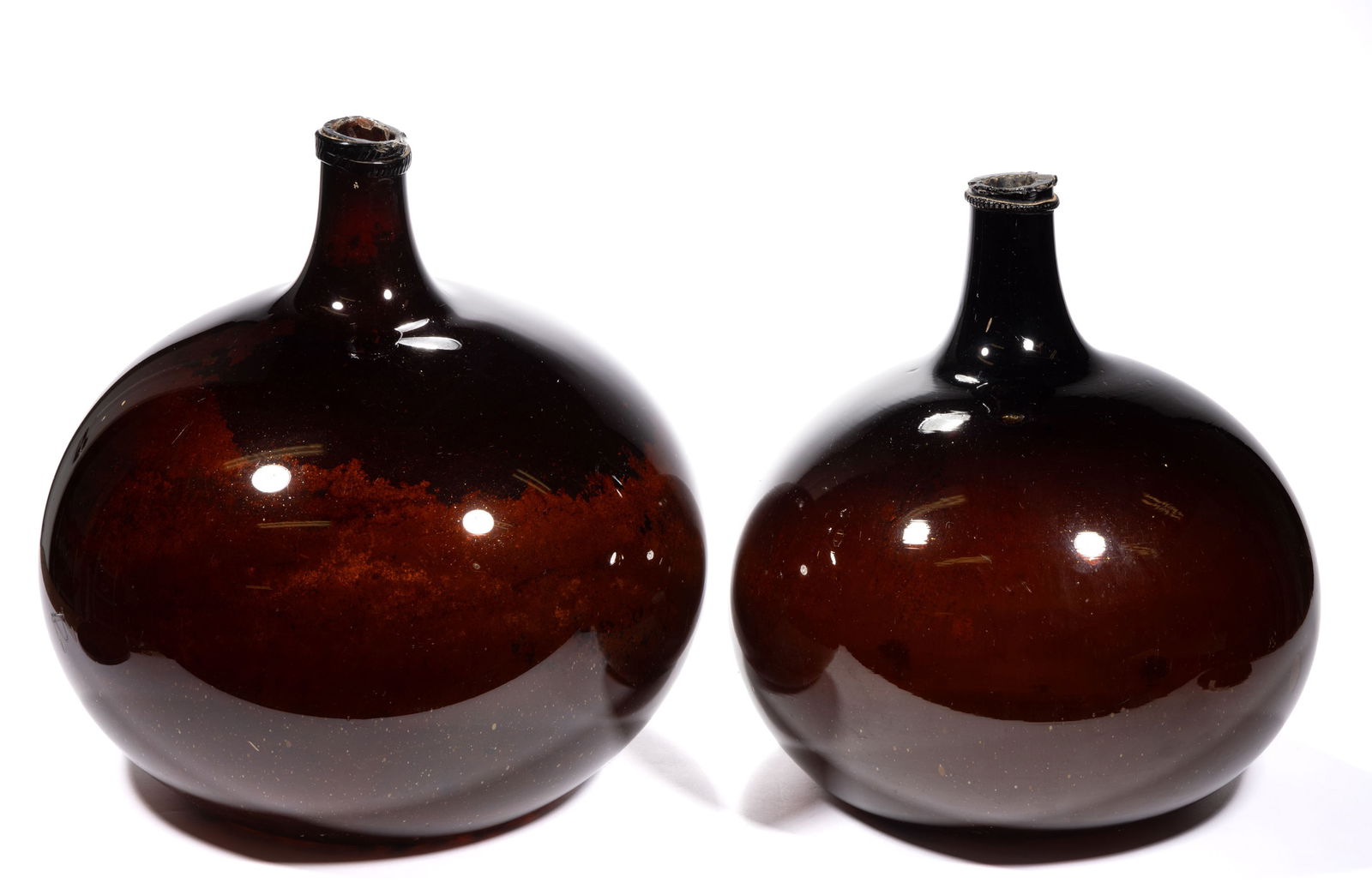 FREE-BLOWN CONTINENTAL DEMIJOHN BOTTLES, LOT OF TWO (1 of 5)