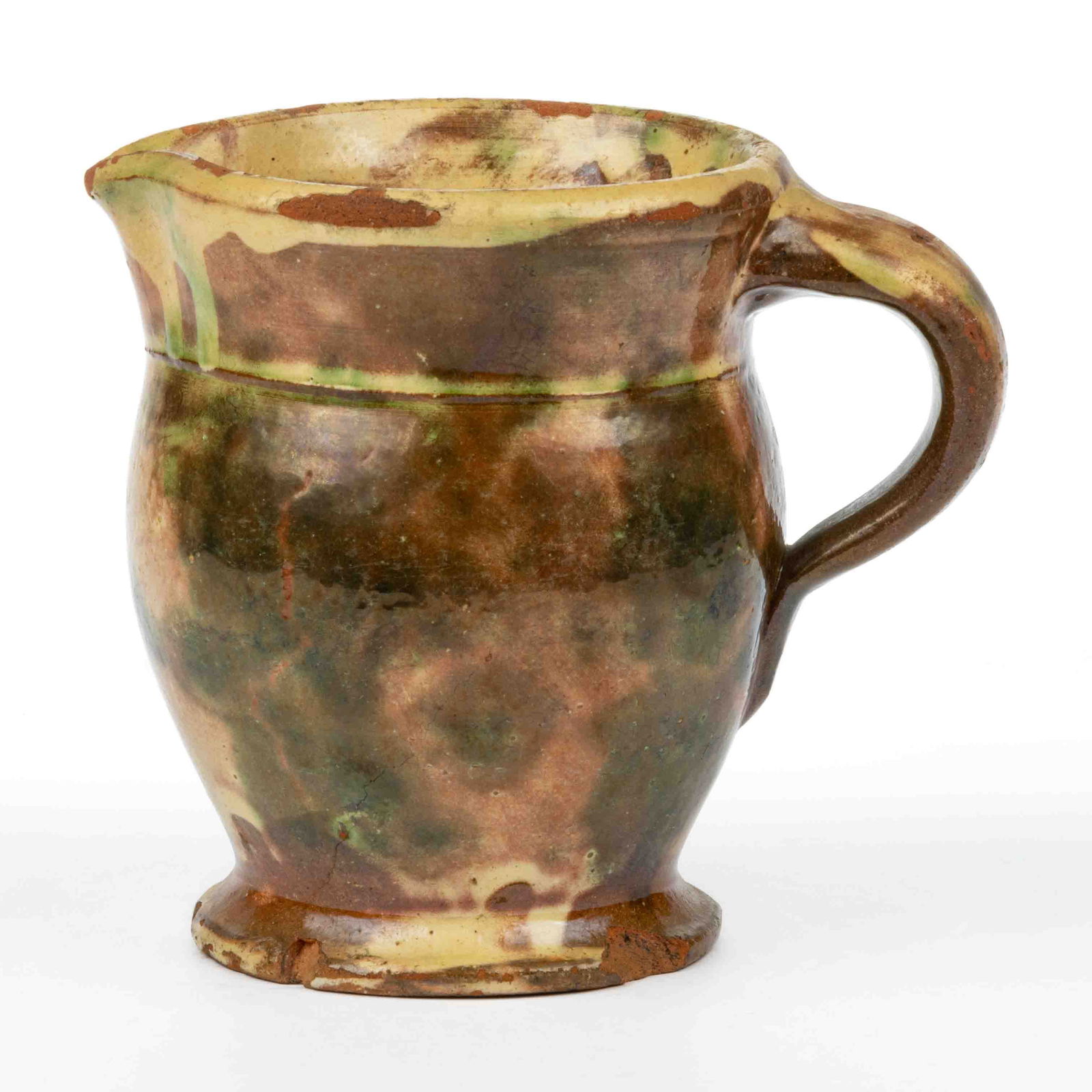 STRASBURG, SHENANDOAH VALLEY OF VIRGINIA POLYCHROME-DECORATED EARTHENWARE / REDWARE CREAMER / (1 of 5)