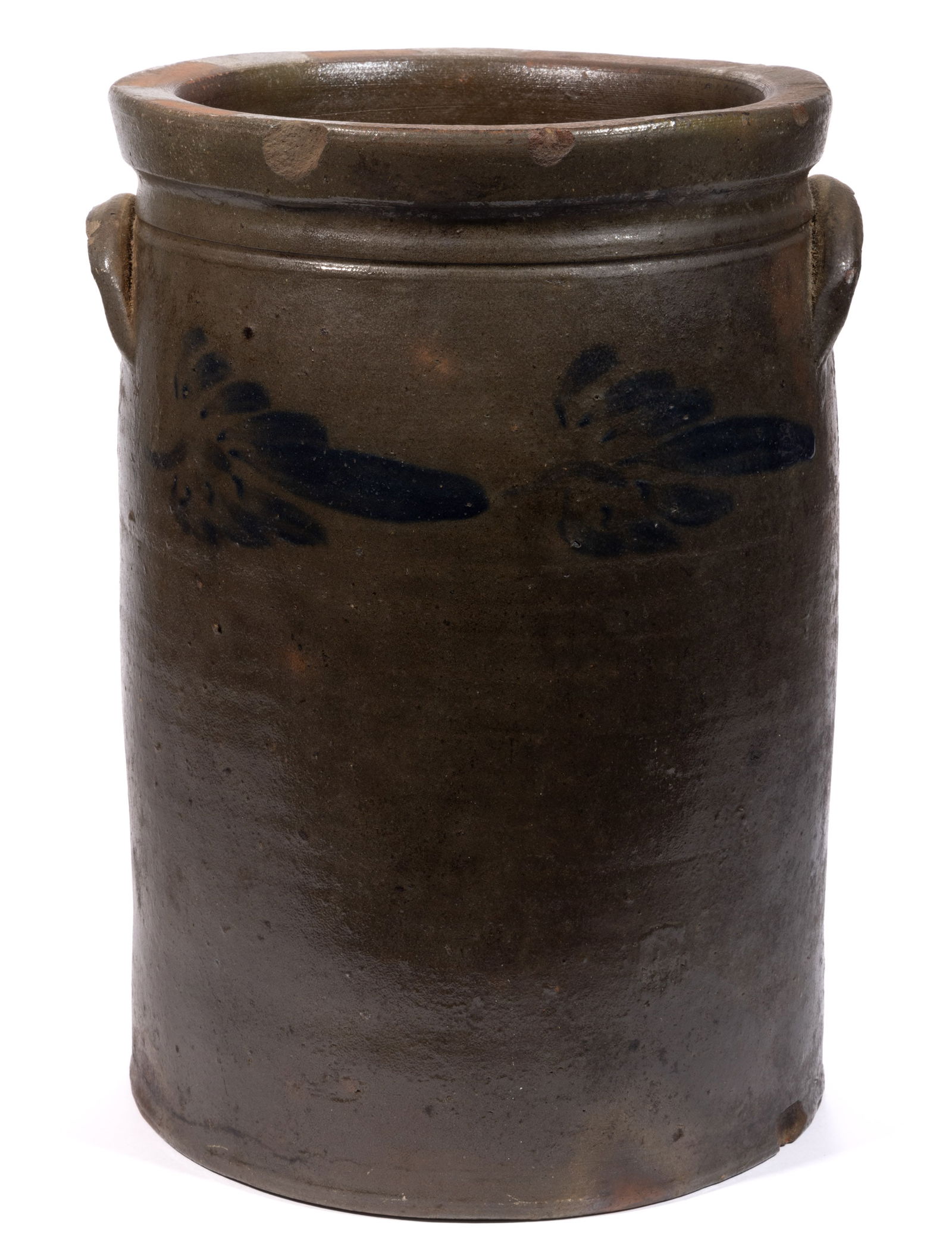 STAMPED "J.M. HICKERSON / STRASBURG / VIRGINIA." SHENANDOAH VALLEY OF VIRGINIA DECORATED STONEWARE (1 of 6)