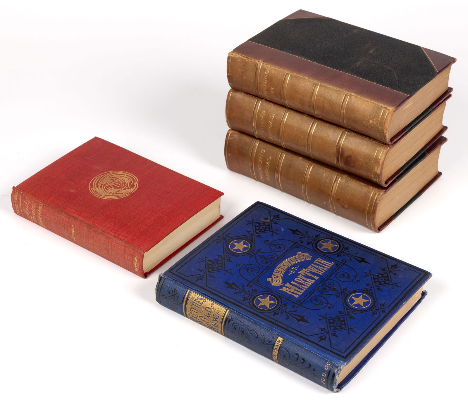 MARK TWAIN FIRST EDITION AND EARLY PRINTING VOLUMES, LOT OF FIVE (1 of 1)