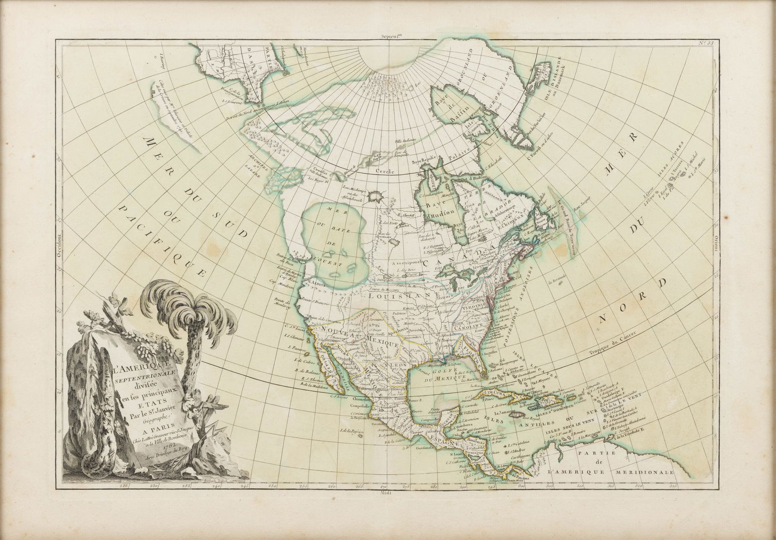 JEAN DENIS JANVIER (FRENCH, FL, 1746-1779) MAP OF NORTH AMERICA (1 of 3)