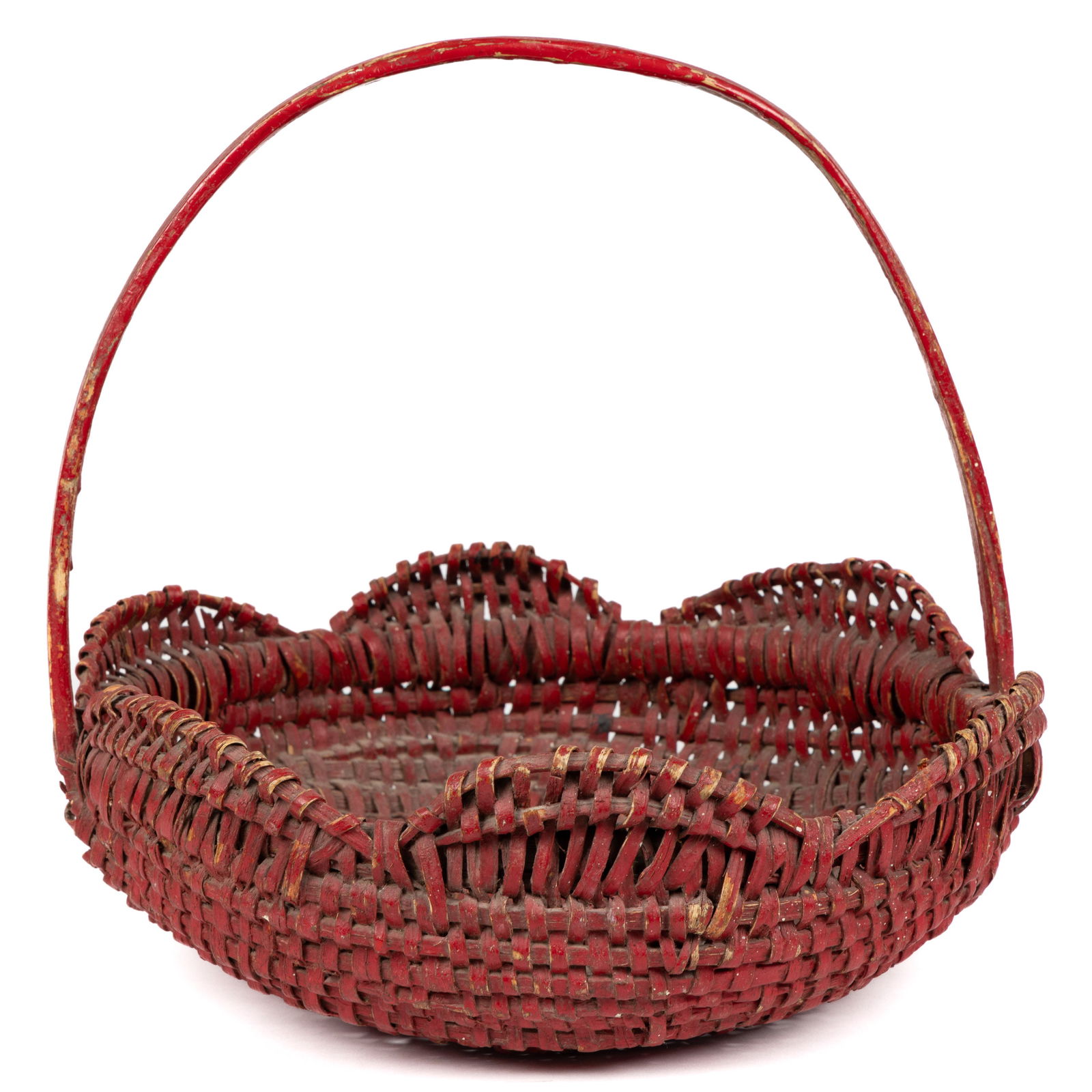 PATRICK CO., SOUTHWESTERN VIRGINIA PAINTED RIB-TYPE WOVEN SPLINT PIE BASKET (1 of 5)