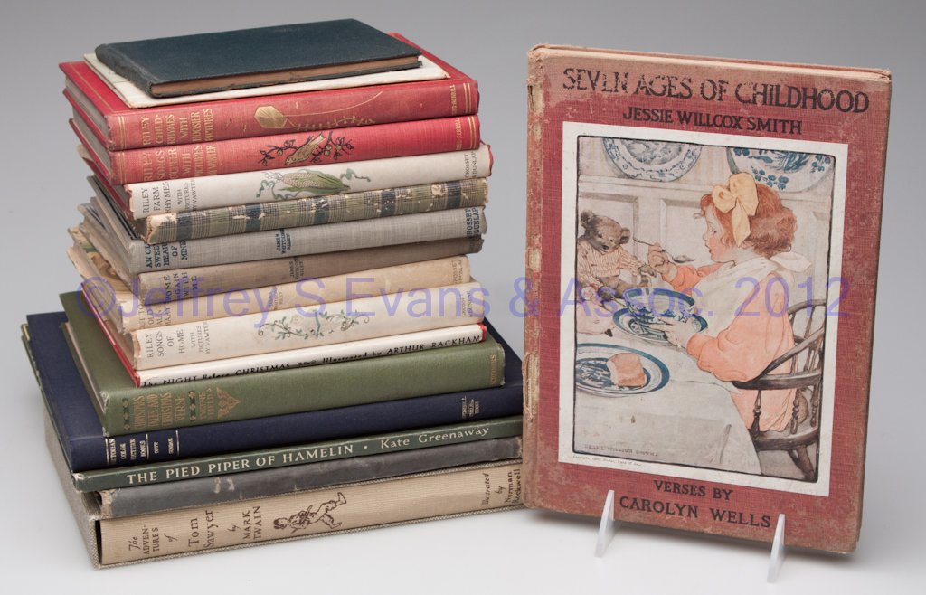 ILLUSTRATED VOLUMES, LOT OF 17: ILLUSTRATED VOLUMES, LOT OF 17, including Jessie Willcox Smith, eight James Whitcomb Riley, etc. Provenance: Property of a Rockingham Co. lady.