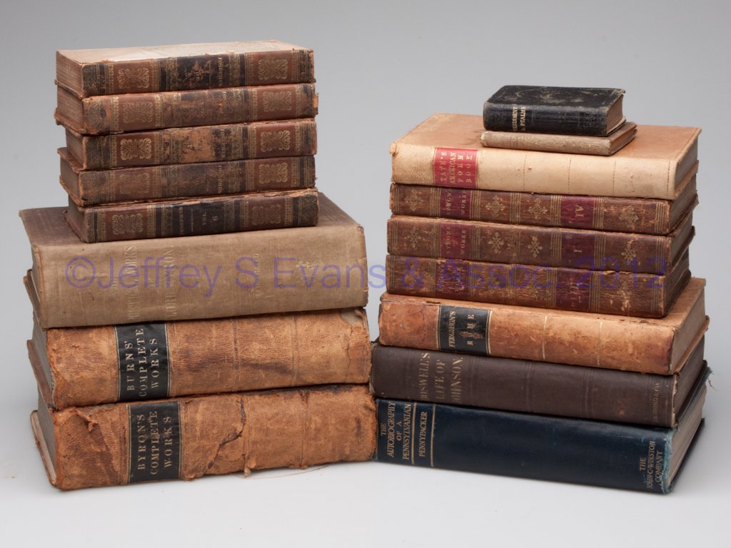 GROUP OF BYRD FAMILY OF VIRGINIA OWNED VOLUMES: GROUP OF BYRD FAMILY OF VIRGINIA OWNED VOLUMES, inscribed names include Wm. P. Byrd, Lizzie Byrd, Silvanus Byrd, Isaac Pennybacker, and other relatives. 19th century. Provenance: Descended in the Byrd