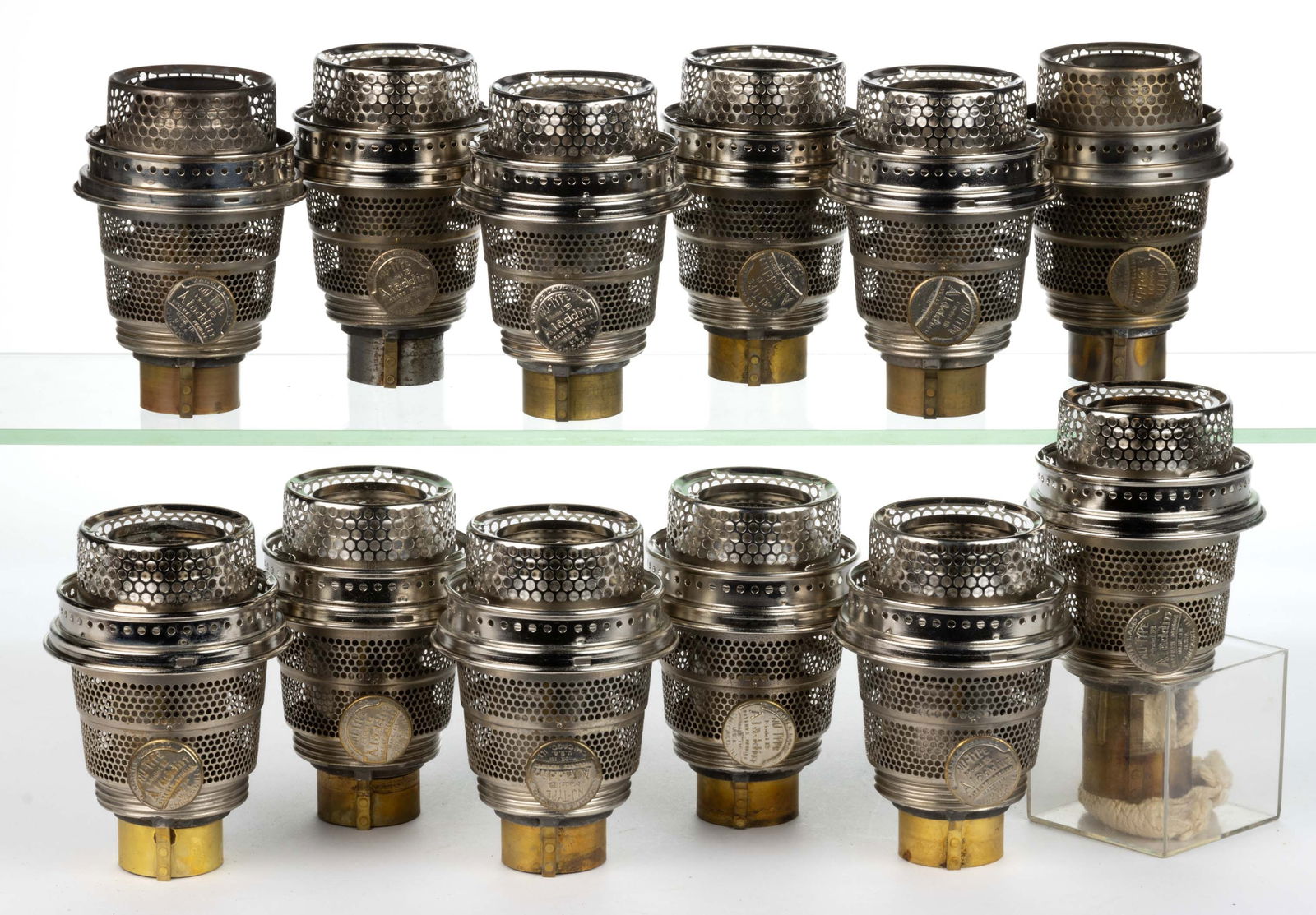 ALADDIN MODEL B BRASS KEROSENE LAMP BURNERS, LOT OF 12 (1 of 1)