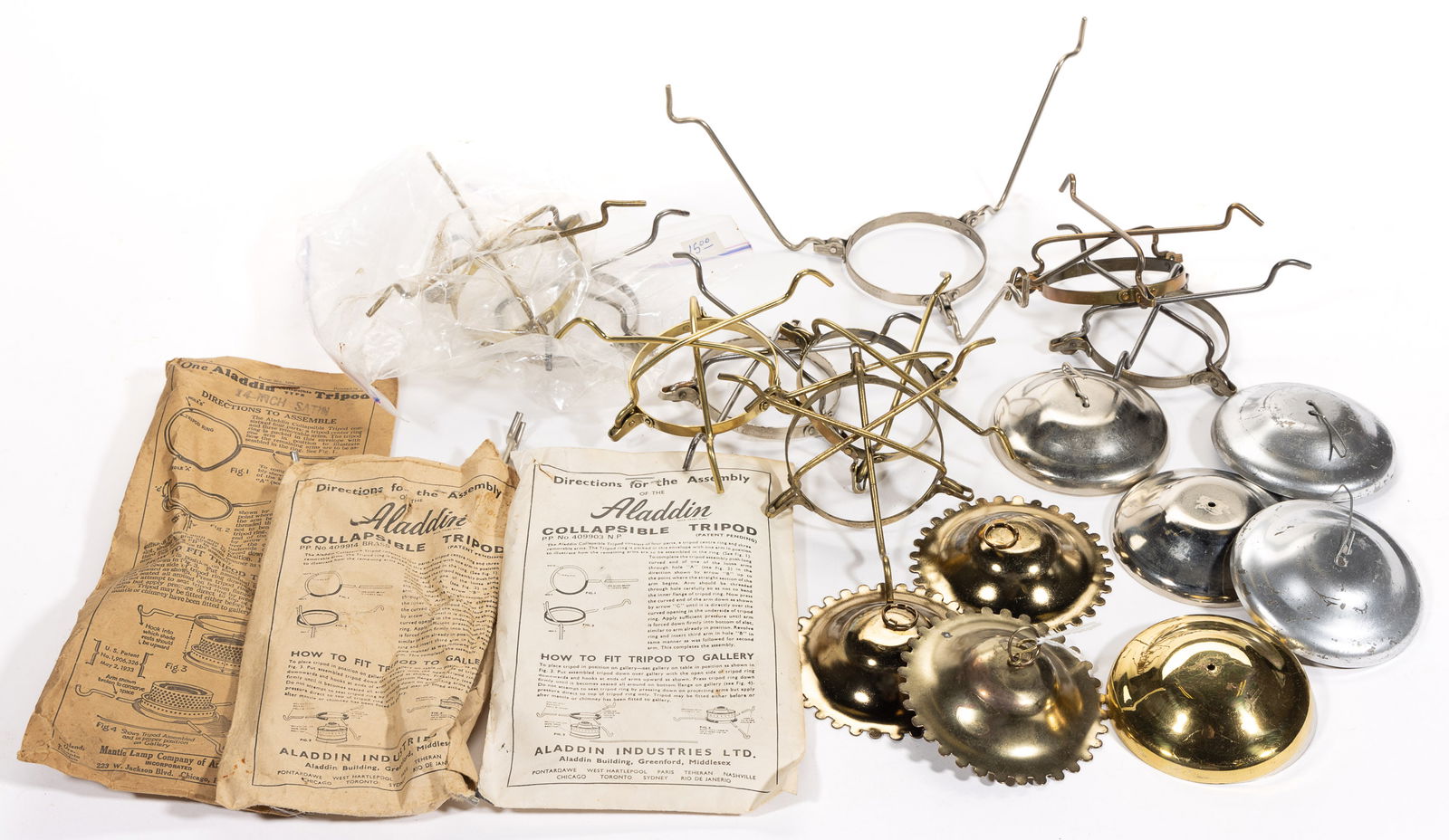 Assorted Kerosene Lamp Parts, Uncounted Lot Auction