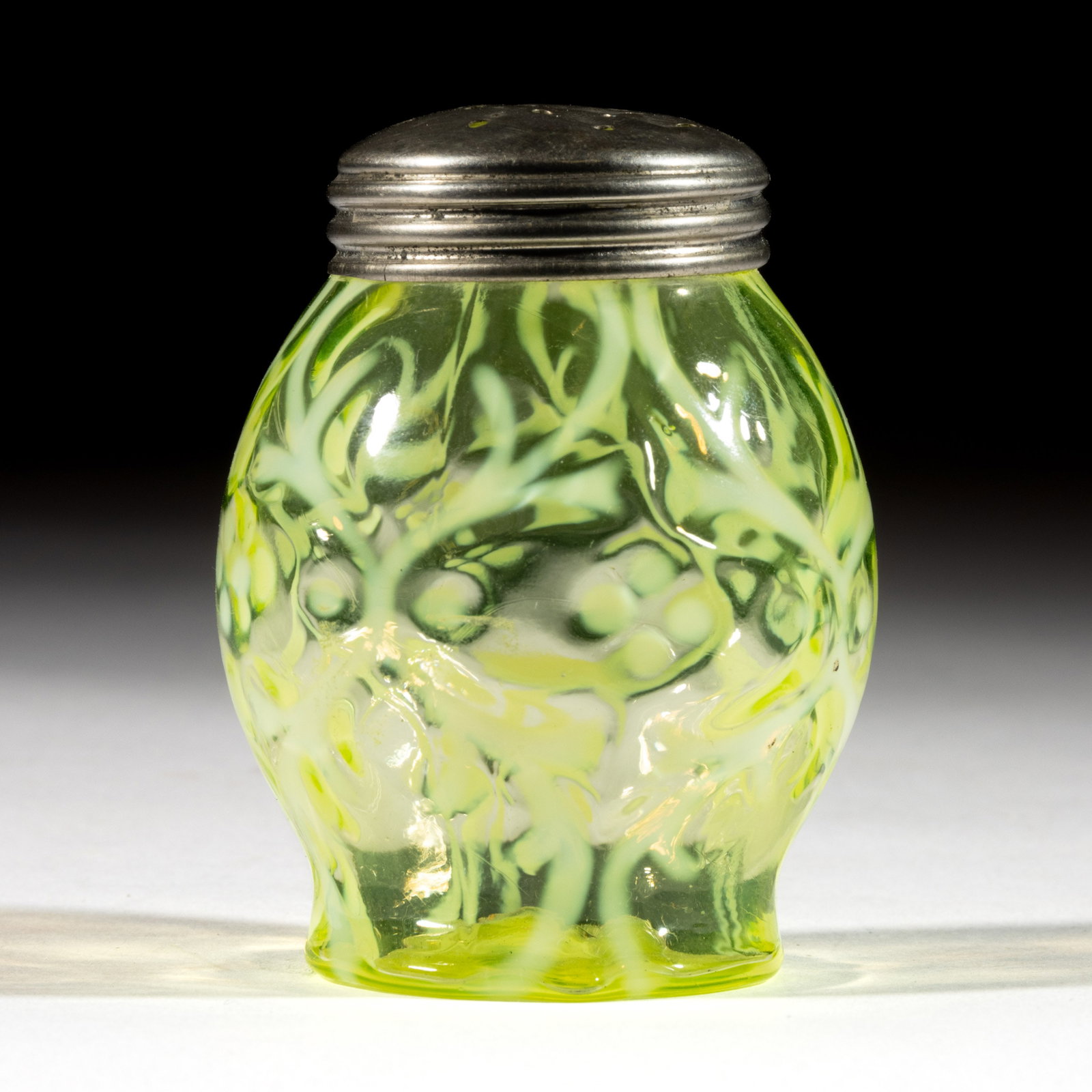 OPALINE BROCADE / SPANISH LACE SALT SHAKER (1 of 1)