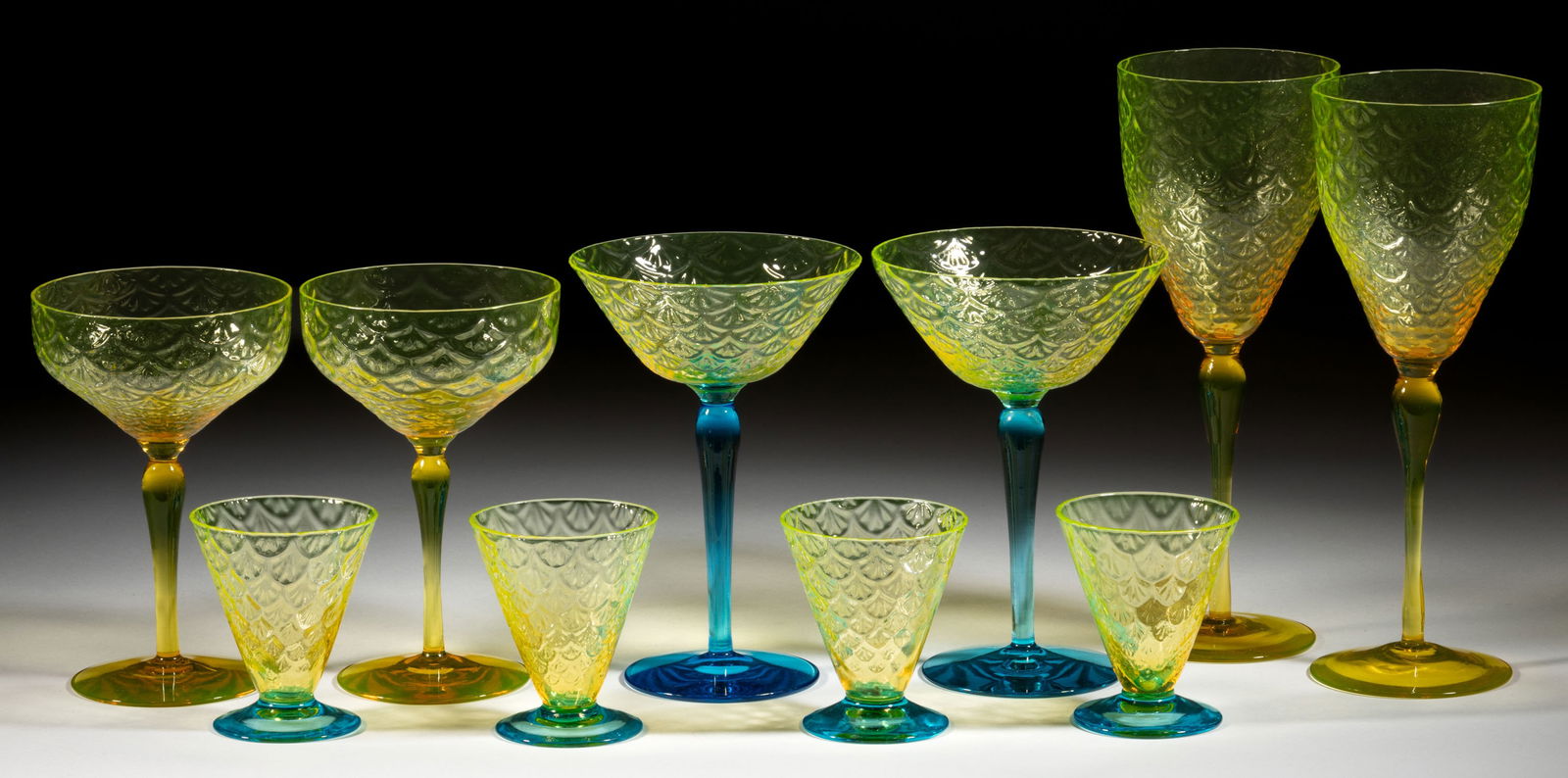 PUKEBERG TURKEY TRACKS / ROYAL FAN DRINKING ARTICLES, LOT OF TEN (1 of 1)