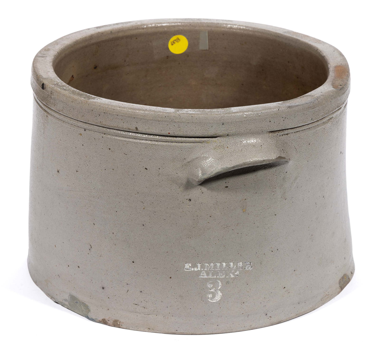 VIRGINIA MERCHANT'S STAMPED STONEWARE CAKE CROCK (1 of 5)