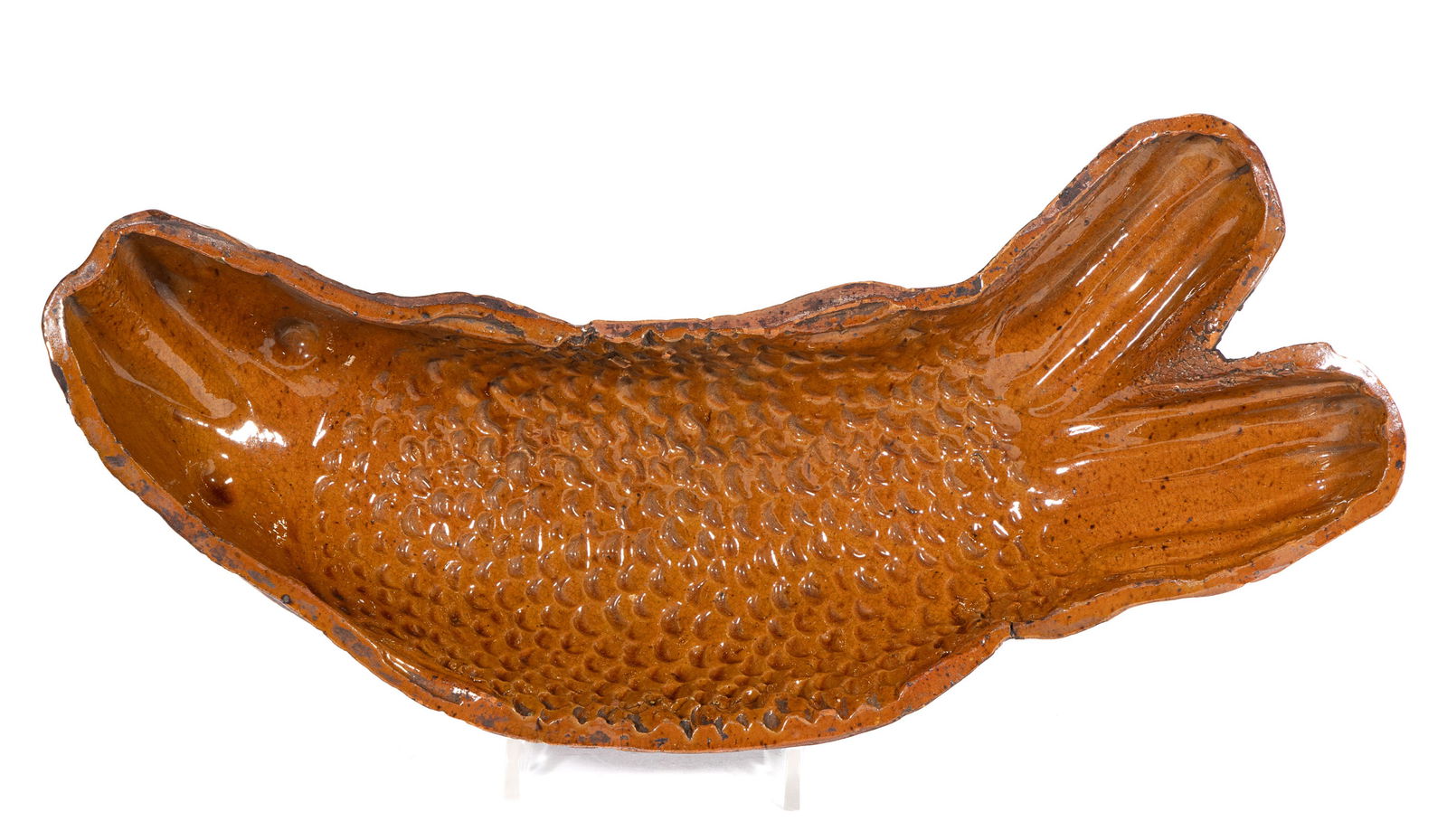 PENNSYLVANIA EARTHENWARE / REDWARE FIGURAL FISH FOOD MOLD (1 of 3)