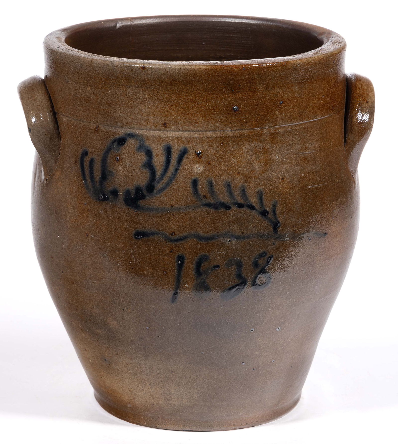 CONNECTICUT DECORATED STONEWARE JAR (1 of 5)