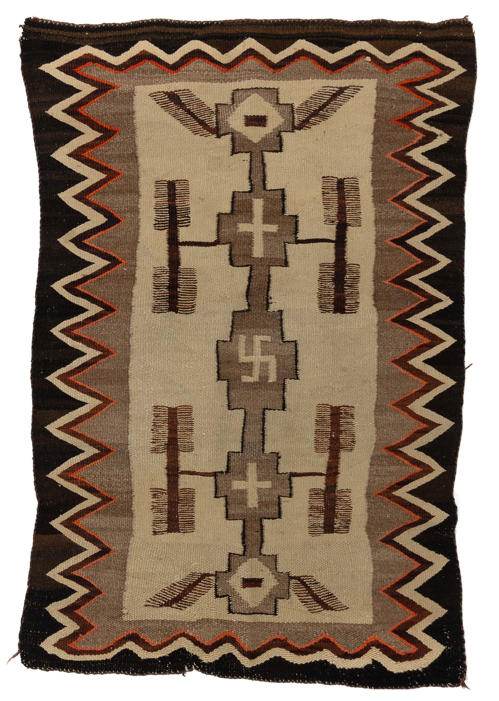 NATIVE AMERICAN NAVAJO WOOL WEAVING / SMALL RUG (1 of 7)