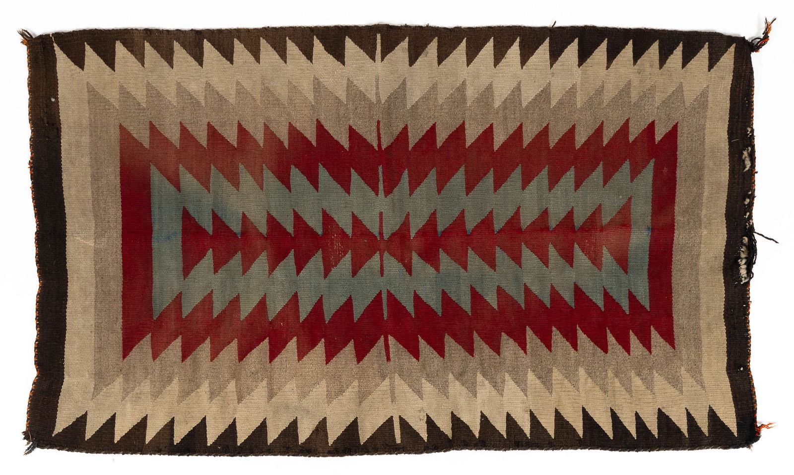 NATIVE AMERICAN NAVAJO "EYEDAZZLER" WOOL BLANKET / RUG (1 of 7)