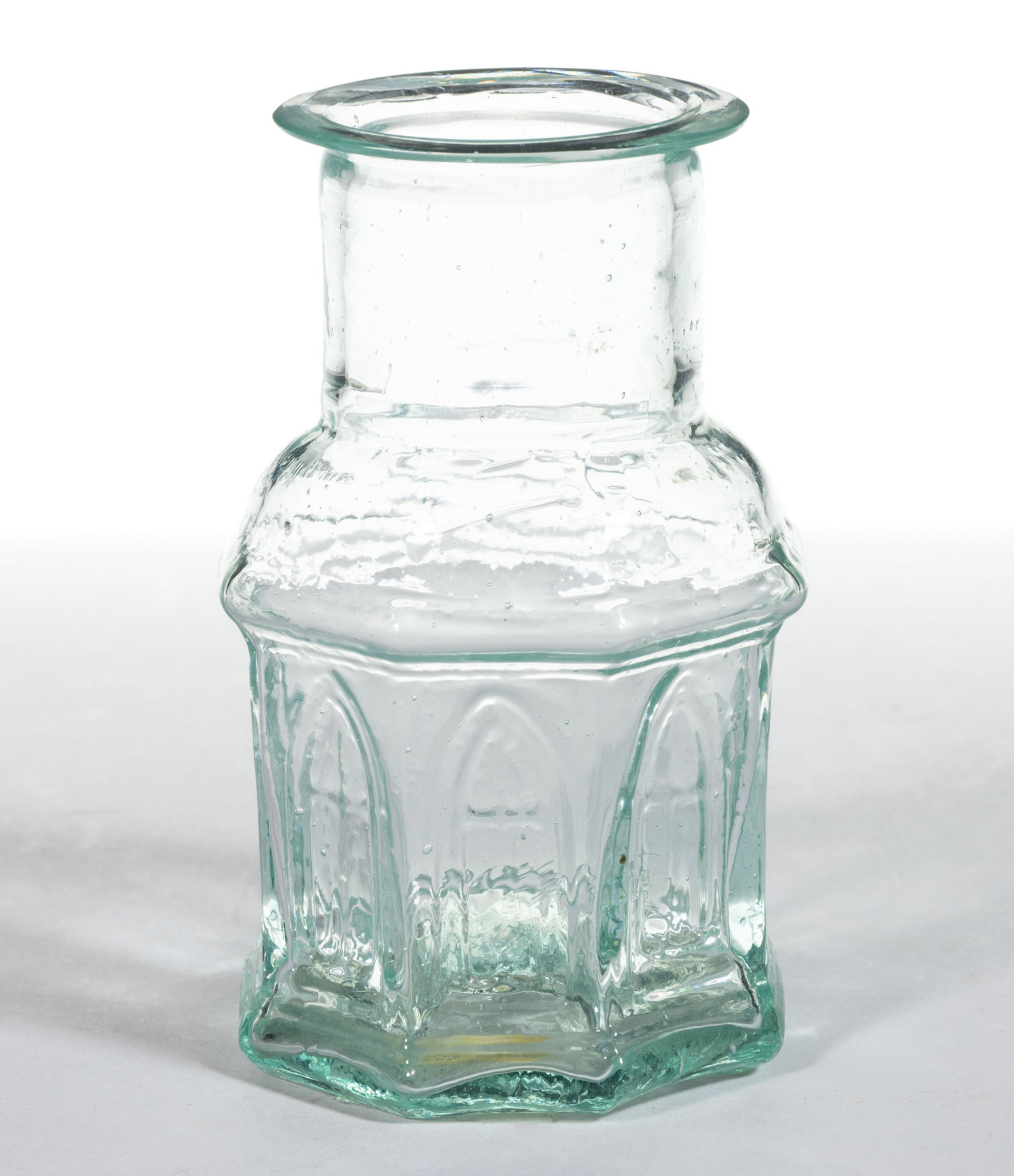 OCTAGONAL CATHEDRAL INK BOTTLE / MEDICINE JAR (1 of 3)