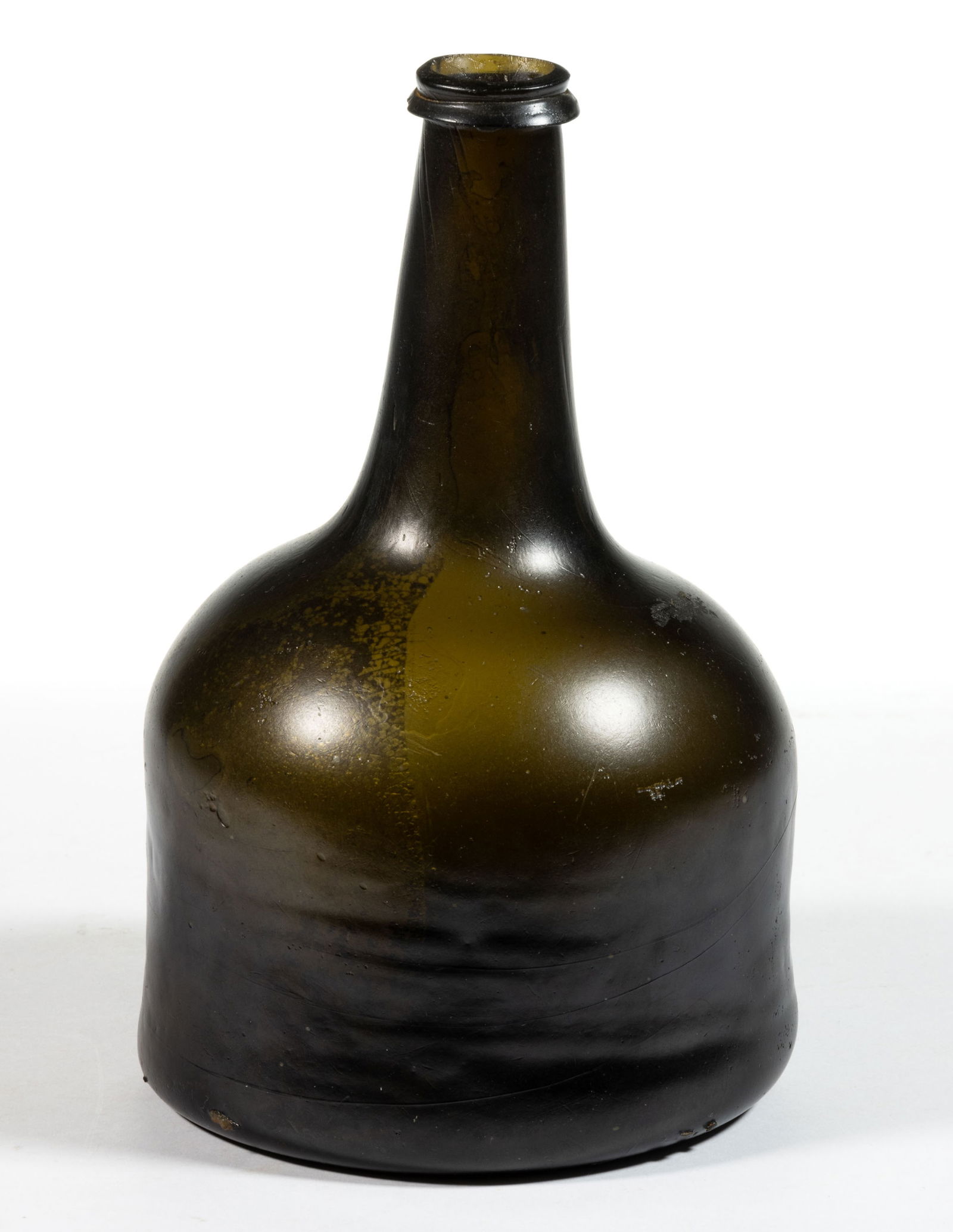 ENGLISH FREE-BLOWN BLACK GLASS MALLET / UTILITY BOTTLE (1 of 3)