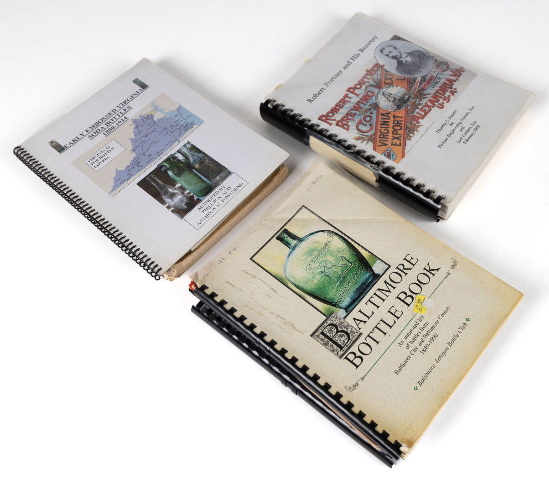 ASSORTED VIRGINIA / WASHINGTON, DC / BALTIMORE BOTTLE COLLECTING REFERENCE VOLUMES, LOT OF NINE (1 of 1)