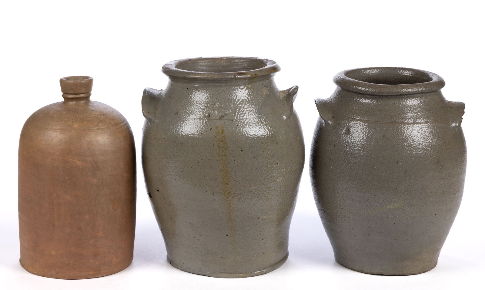 STAMPED ALEXANDRIA, VIRGINIA STONEWARE ARTICLES, LOT OF TWO (1 of 4)