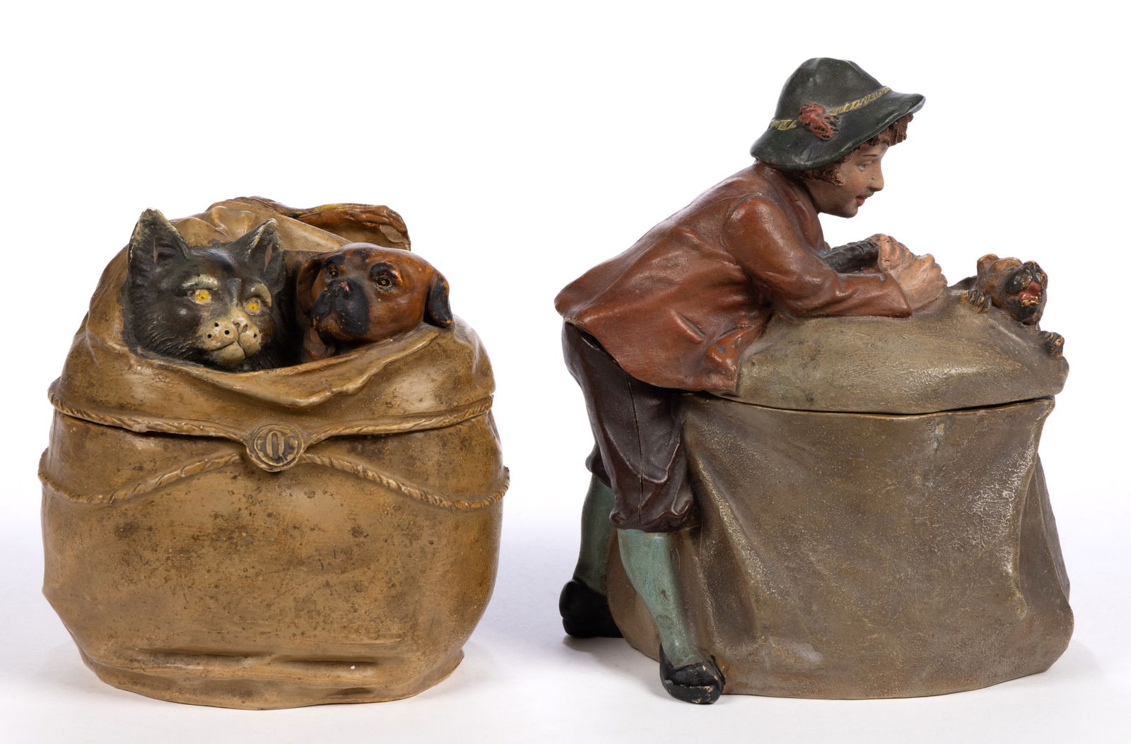 CONTINENTAL CERAMIC FIGURAL ANIMAL HUMIDORS, LOT OF TWO (1 of 5)