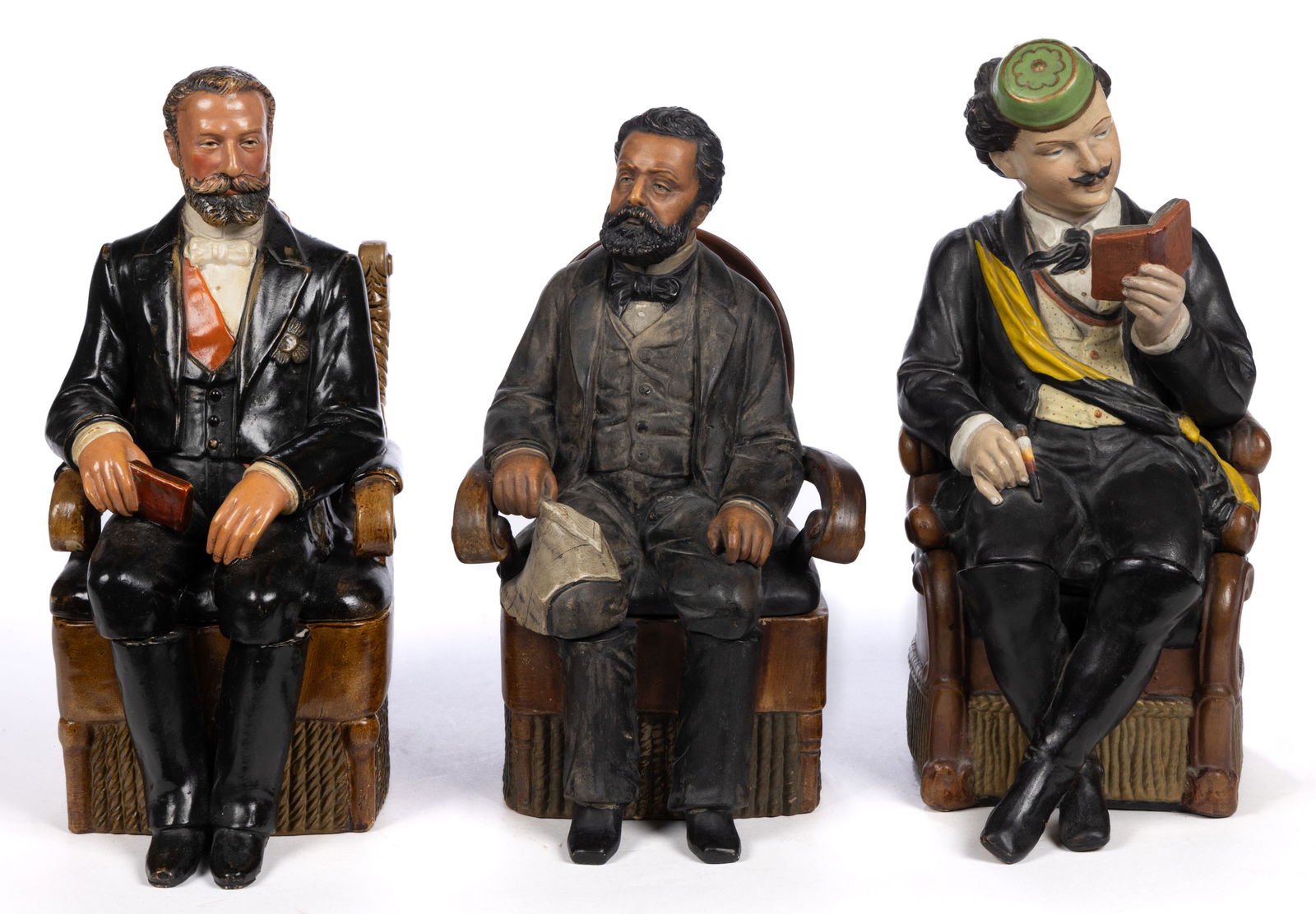 BOHEMIAN BERNARD BLOCH CERAMIC FIGURAL HUMIDORS, LOT OF THREE (1 of 5)