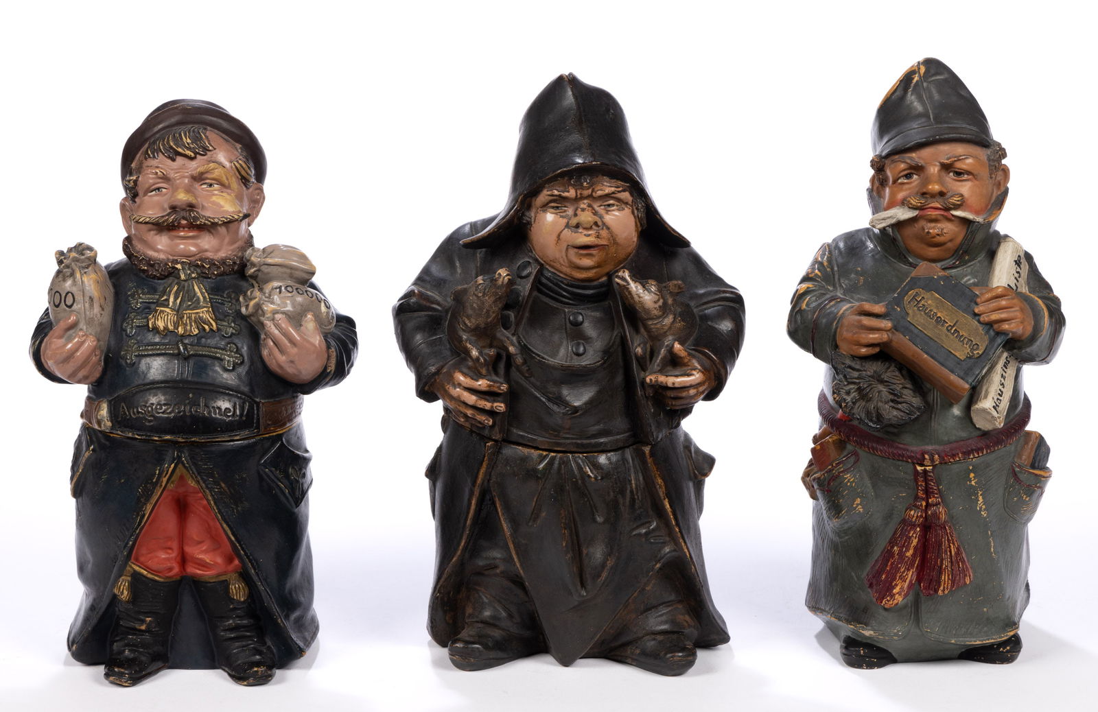 JOHANN MARESCH (AUSTRIAN, 1821-1914) CERAMIC FIGURAL HUMIDORS, LOT OF THREE (1 of 5)