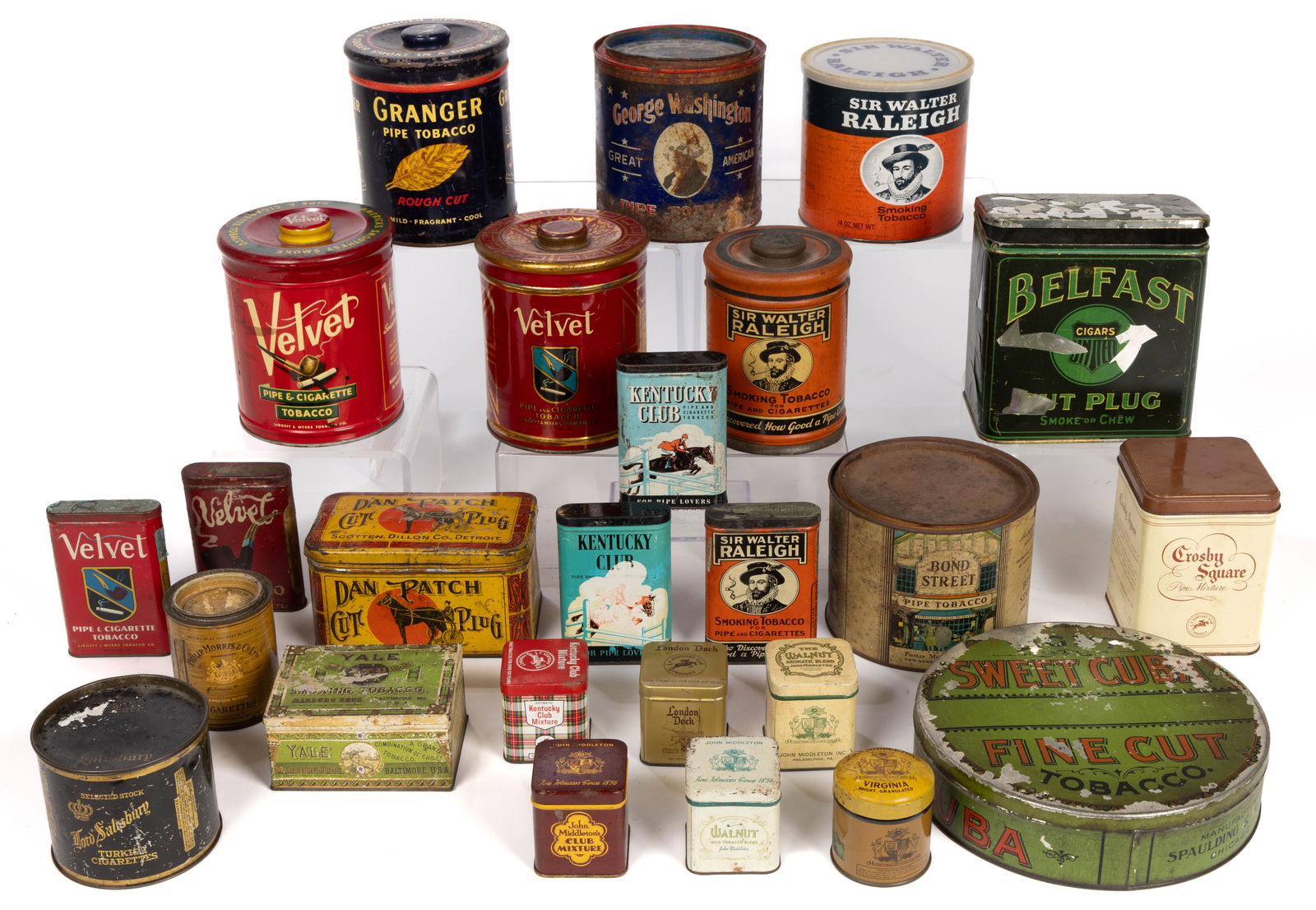 ASSORTED ADVERTISING TOBACCO TINS, LOT OF 24 (1 of 1)