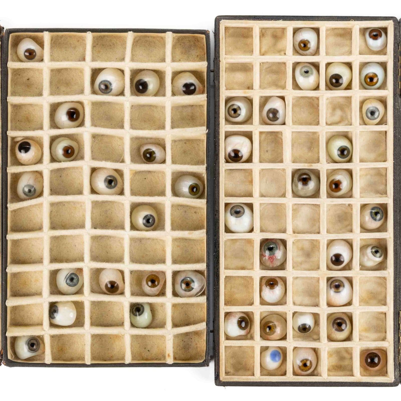 ASSORTED OPTOMETRIST PROSTHETIC / GLASS EYE FITTING SETS IN CASES, LOT OF TWO (1 of 3)